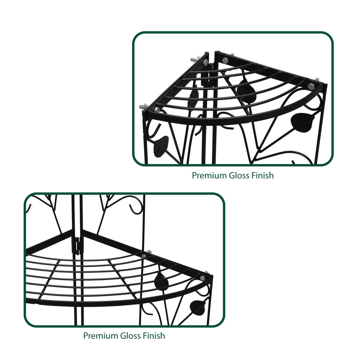 Urban Plant 3 Tier Corner Metal Stand for Compact Spaces