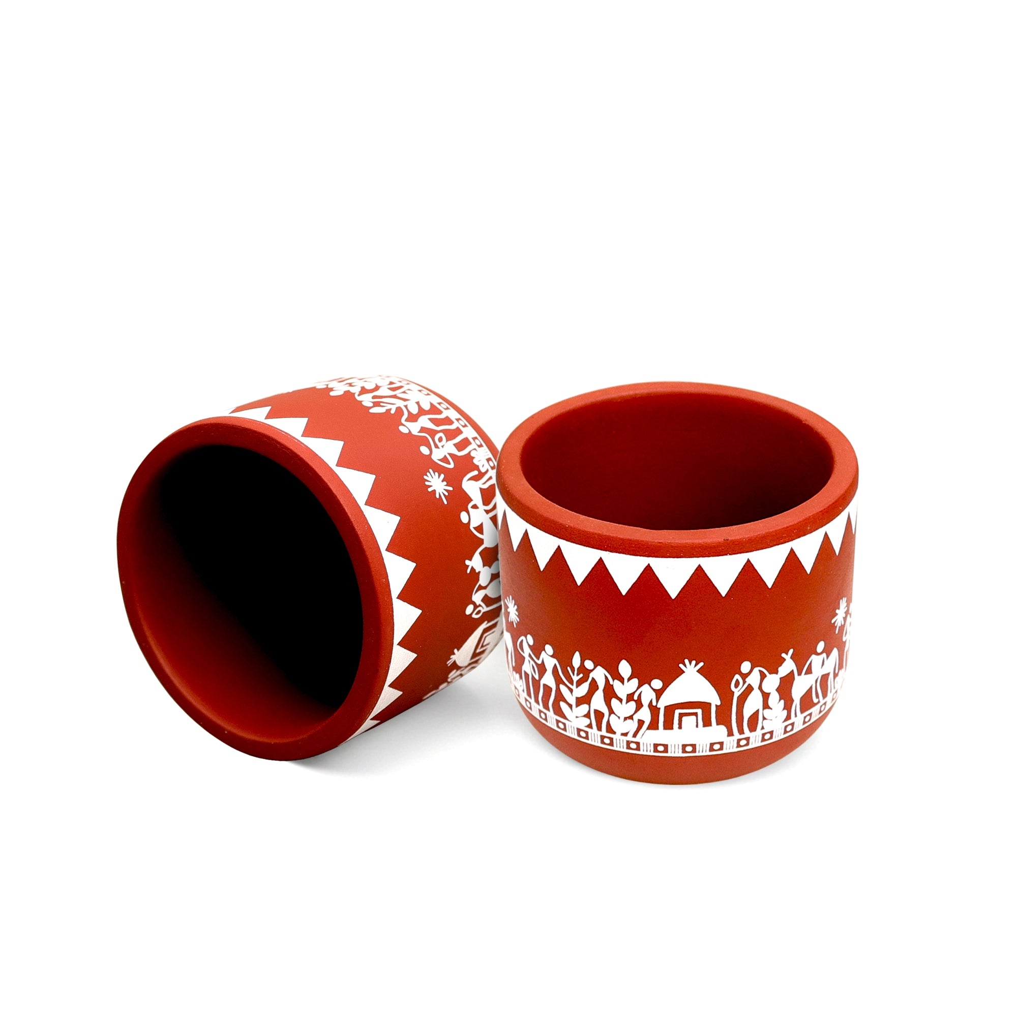 Virasat Terracotta Pot – Hand-Painted Tribal Design Planter for Indoor & Tabletop Plants product