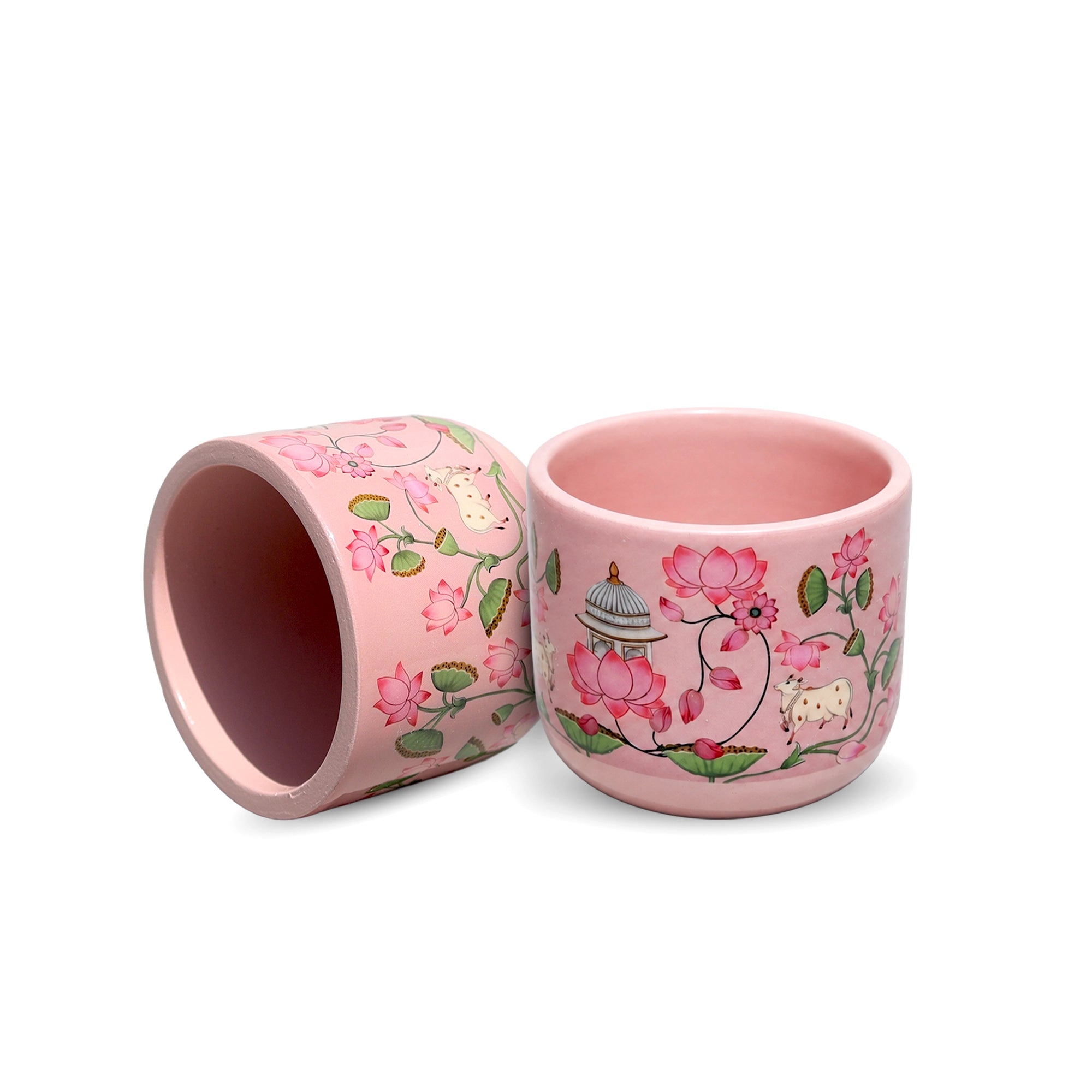 Mahal 3D Print Terracotta Pot in Blush Pink by Urban Plant
