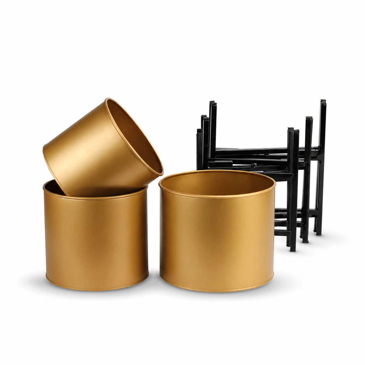 Scandinavian Planters - (Set of 3) Gold Urban Plant
