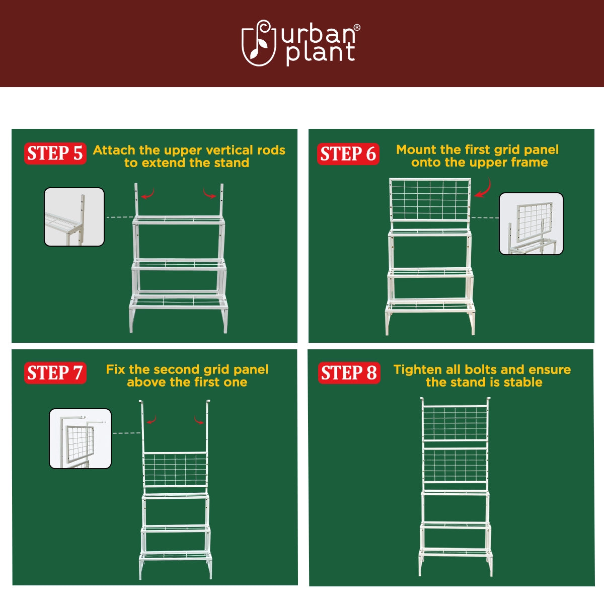 ATLAS multi-level plant display stand black variant product assemble guide