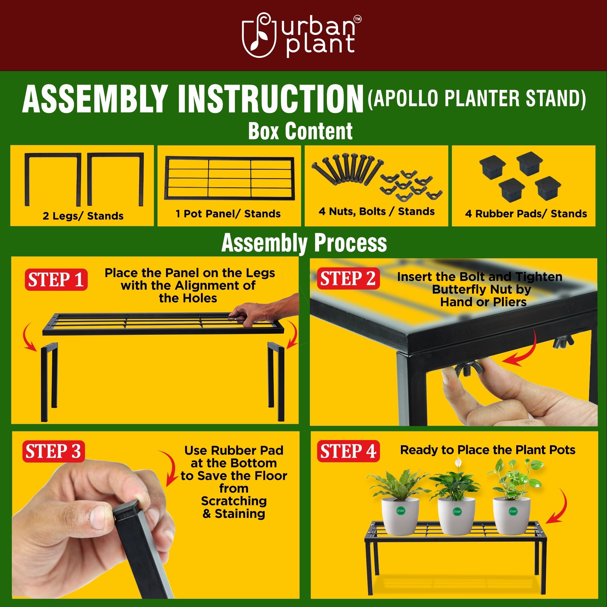 Urban Plant Apollo Metal Plant/Pot Stand for Garden Metal Stand Urban Plant