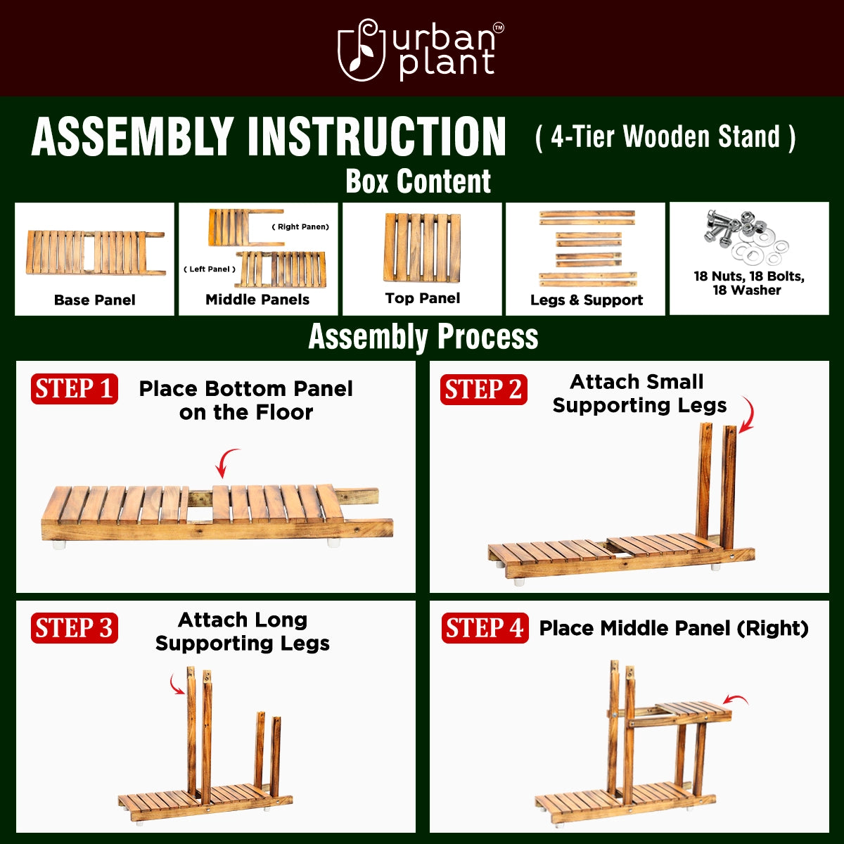 4-Tier Wooden Stand Urban Plant