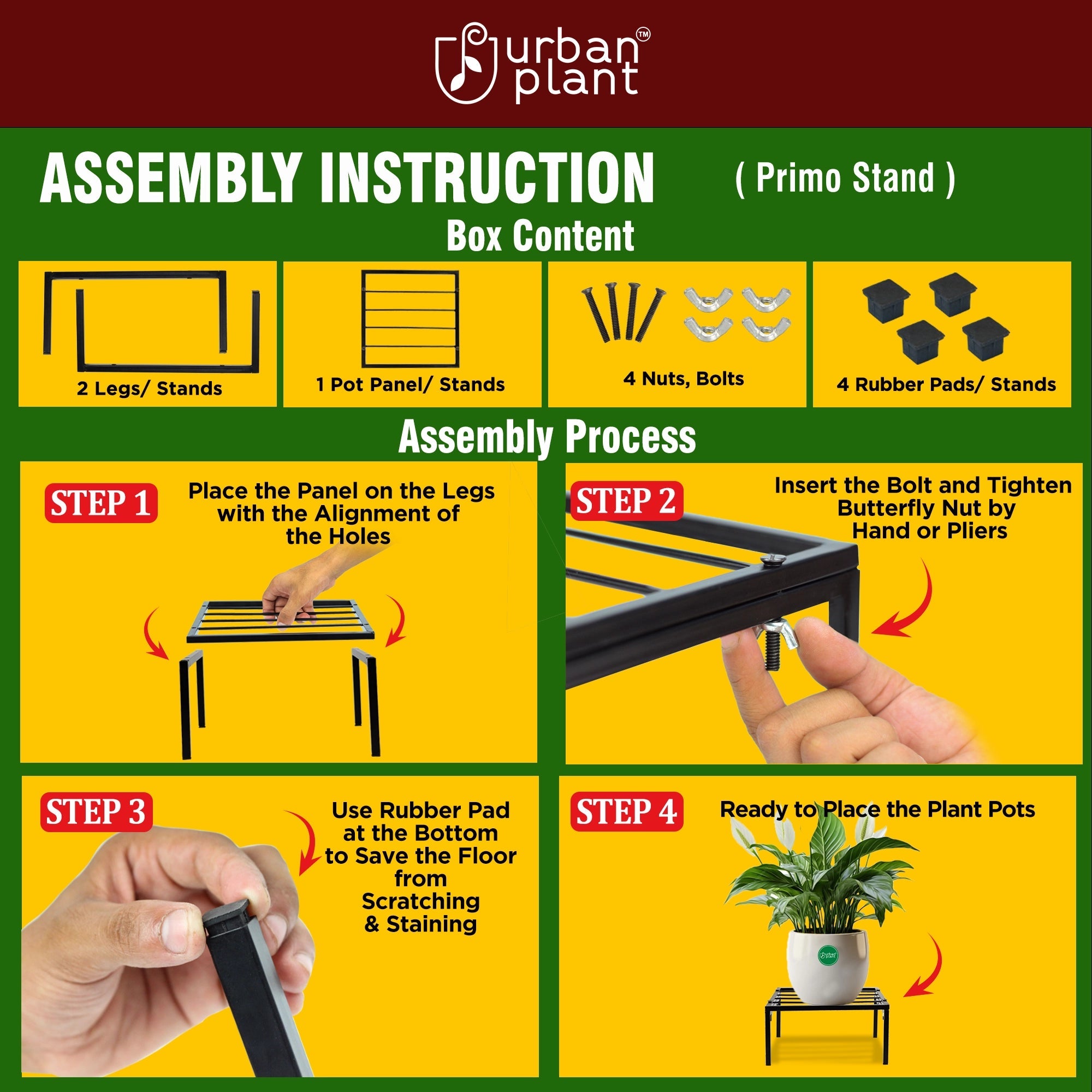 Urban Plant Primo Stand for Pot Suitable for Indoor & Outdoor Urban Plant