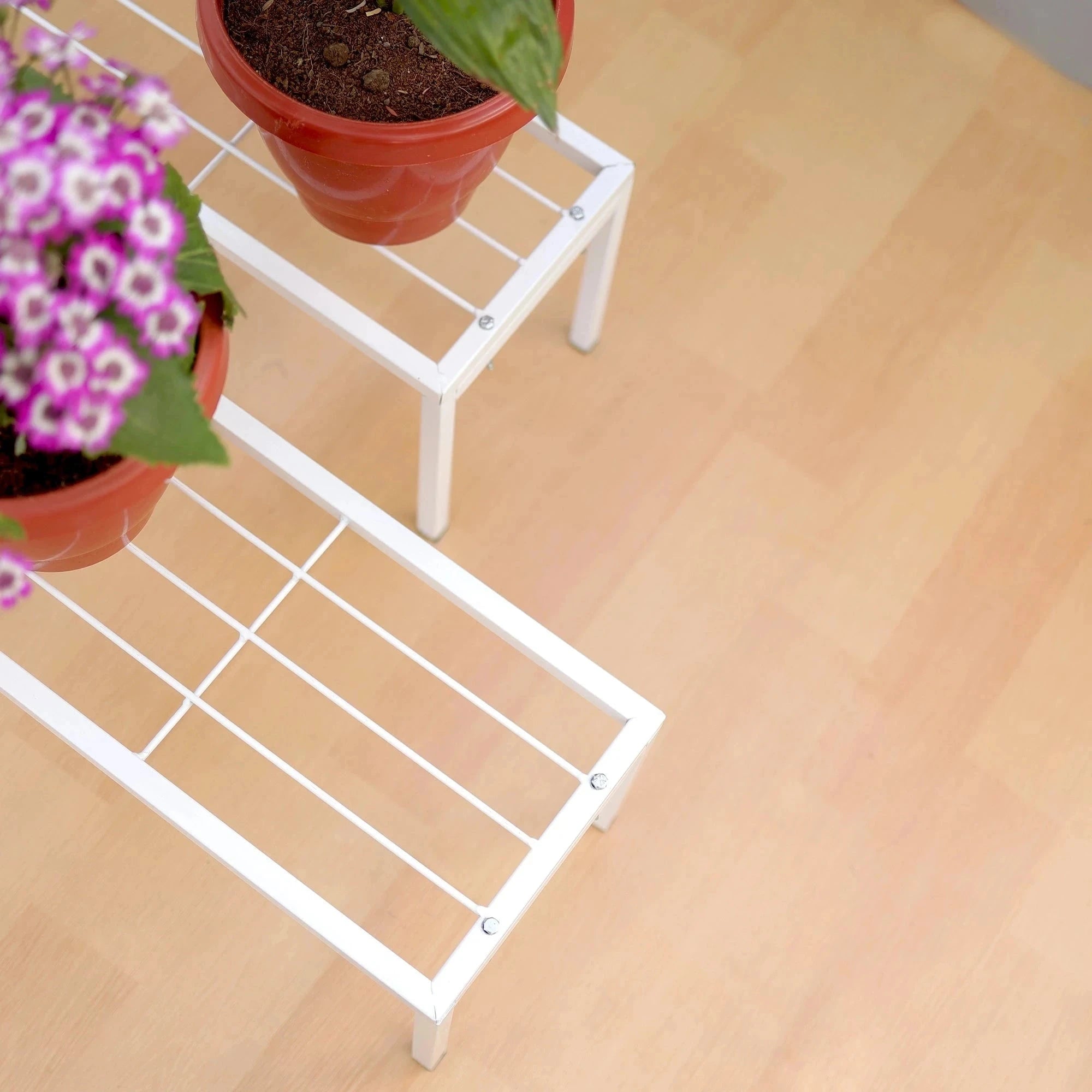 Urban Plant Apollo Metal Plant Stand for Garden (White - Set of 2) Metal Stand Urban Plant