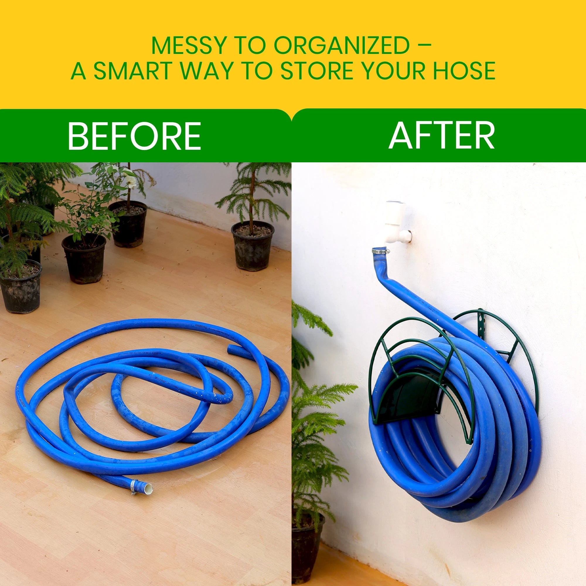 Urban Plant Wall Mount Garden Hose Hanger (Green) Gardening Accessories Urban Plant