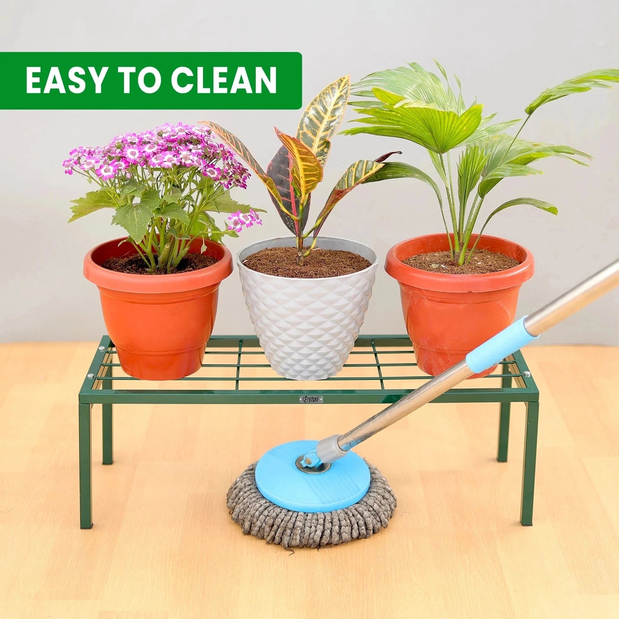 Urban Plant Apollo Metal Plant Stand for Garden (Green - Set of 2) Metal Stand Urban Plant