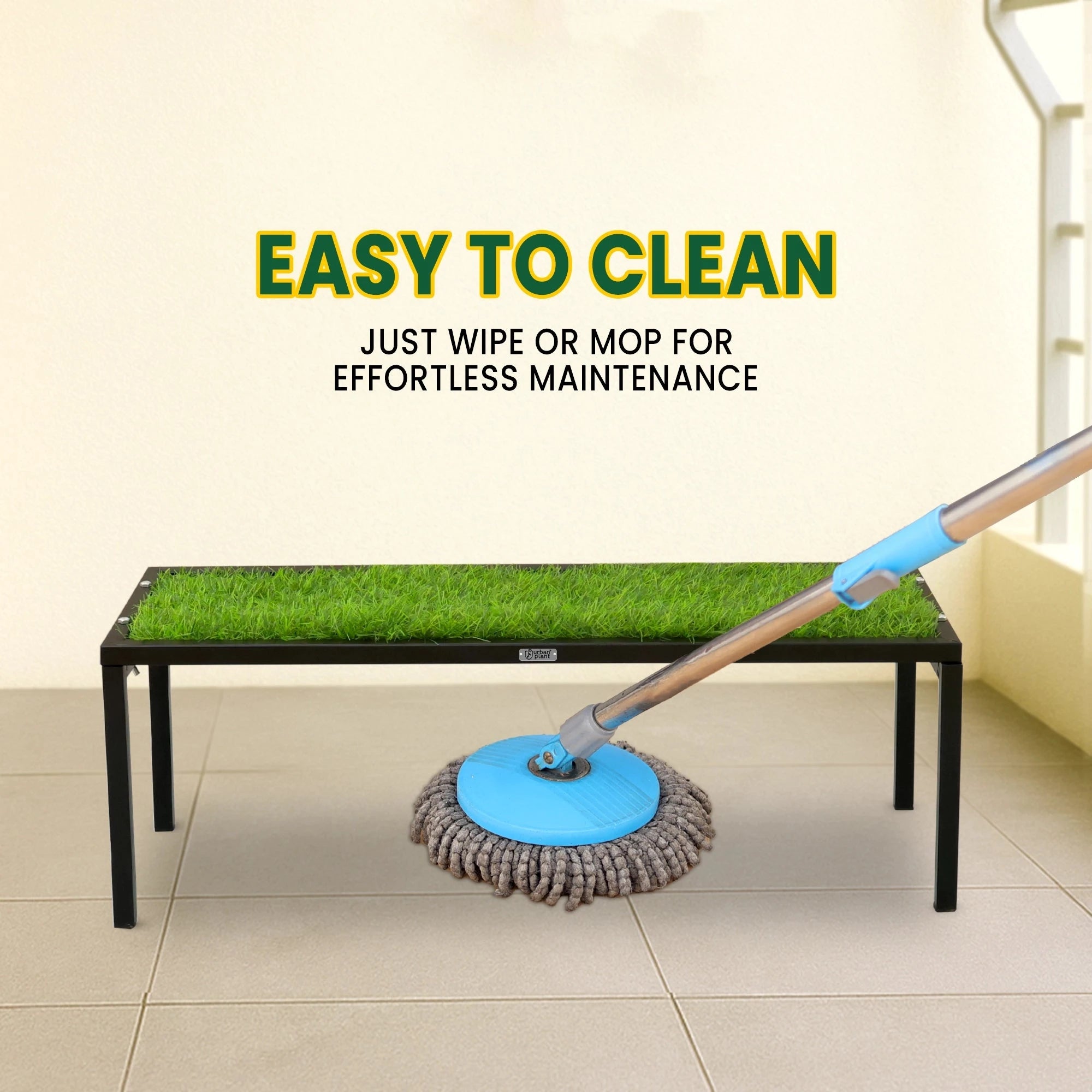 Urban Plant Apollo Plant Stand with Green Grass (Black – Set of 4) Plant Stand Urban Plant