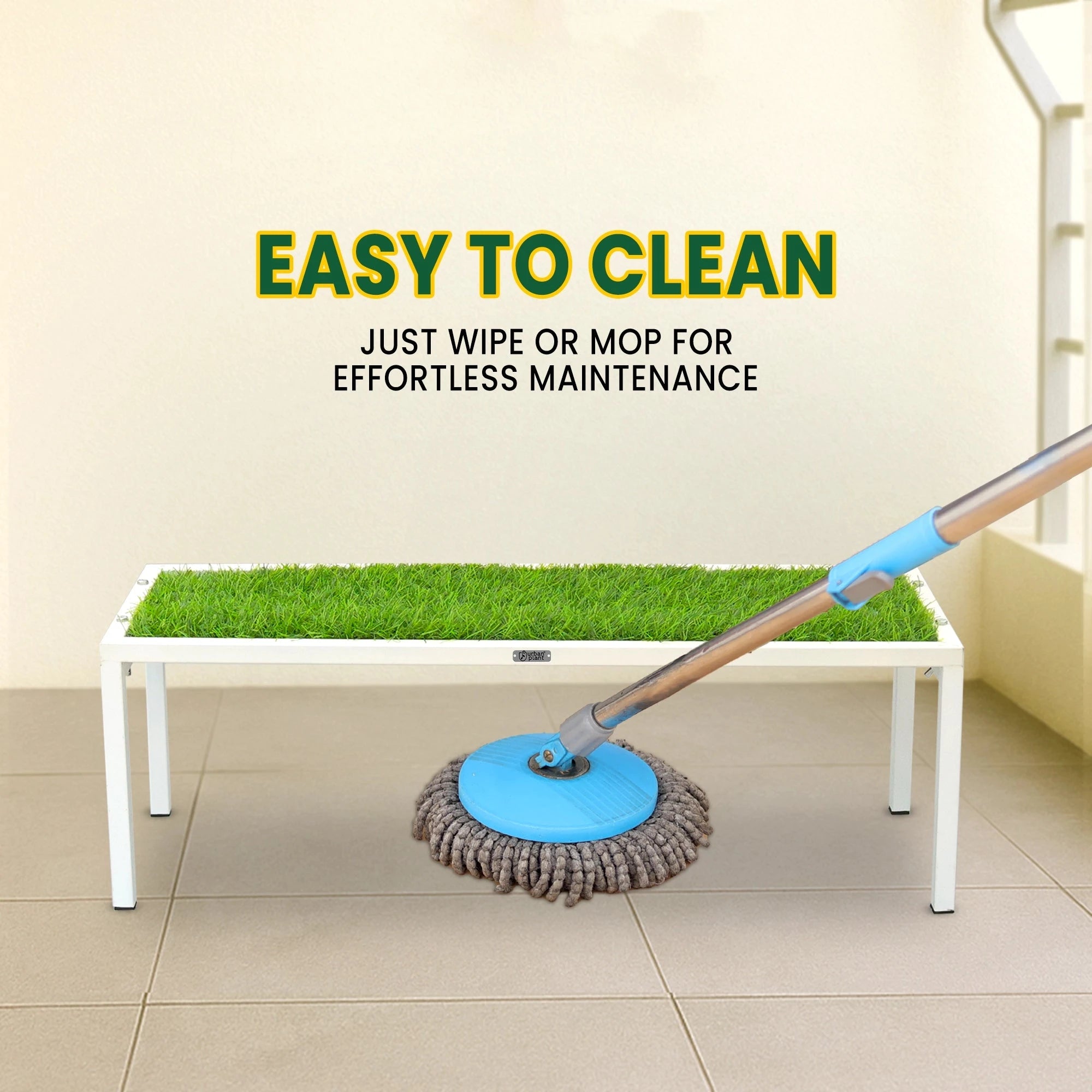 Urban Plant Apollo Plant Stand with Green Grass (White – Set of 2) Plant Stand Urban Plant