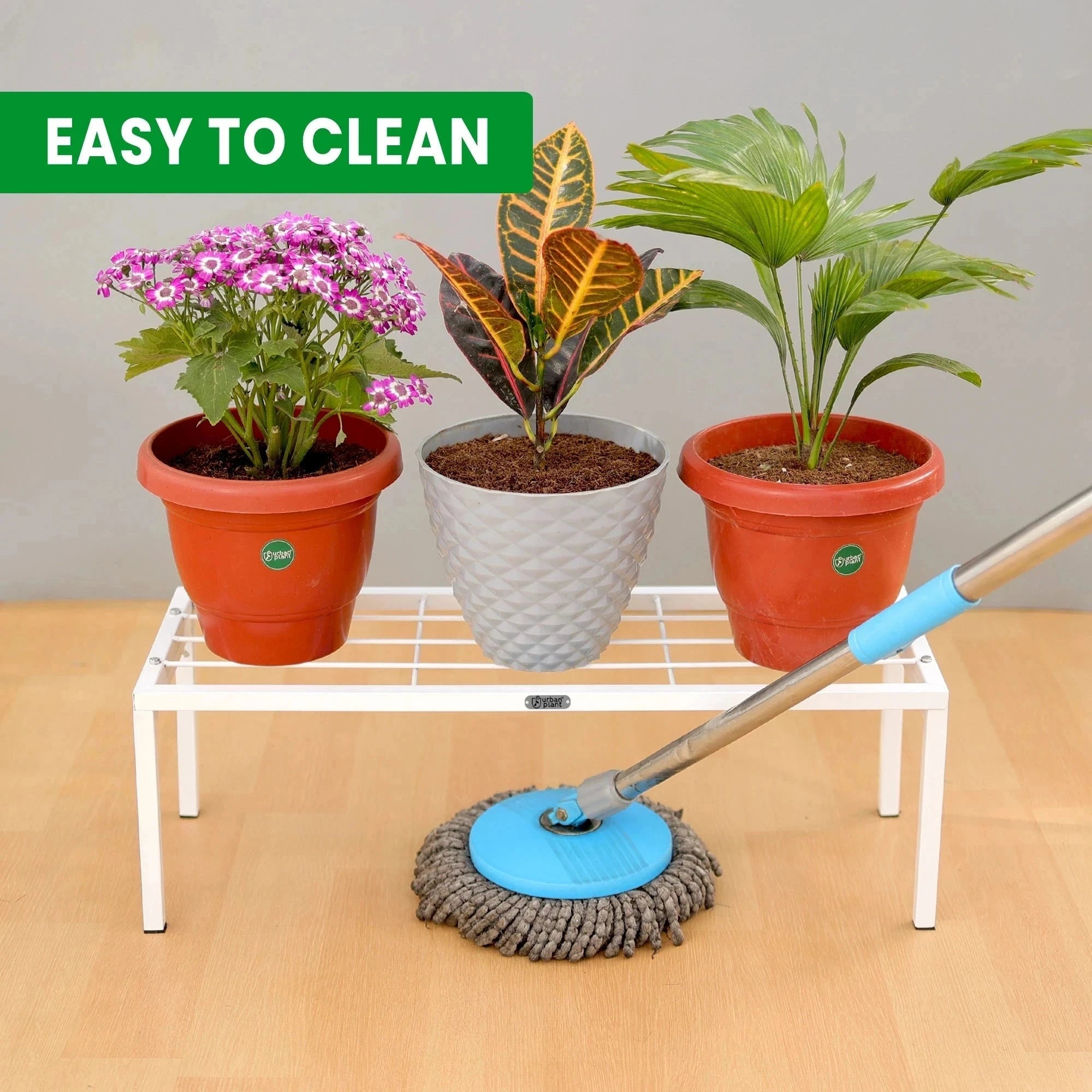 Urban Plant Apollo Metal Plant Stand for Garden (White - Set of 2) Metal Stand Urban Plant