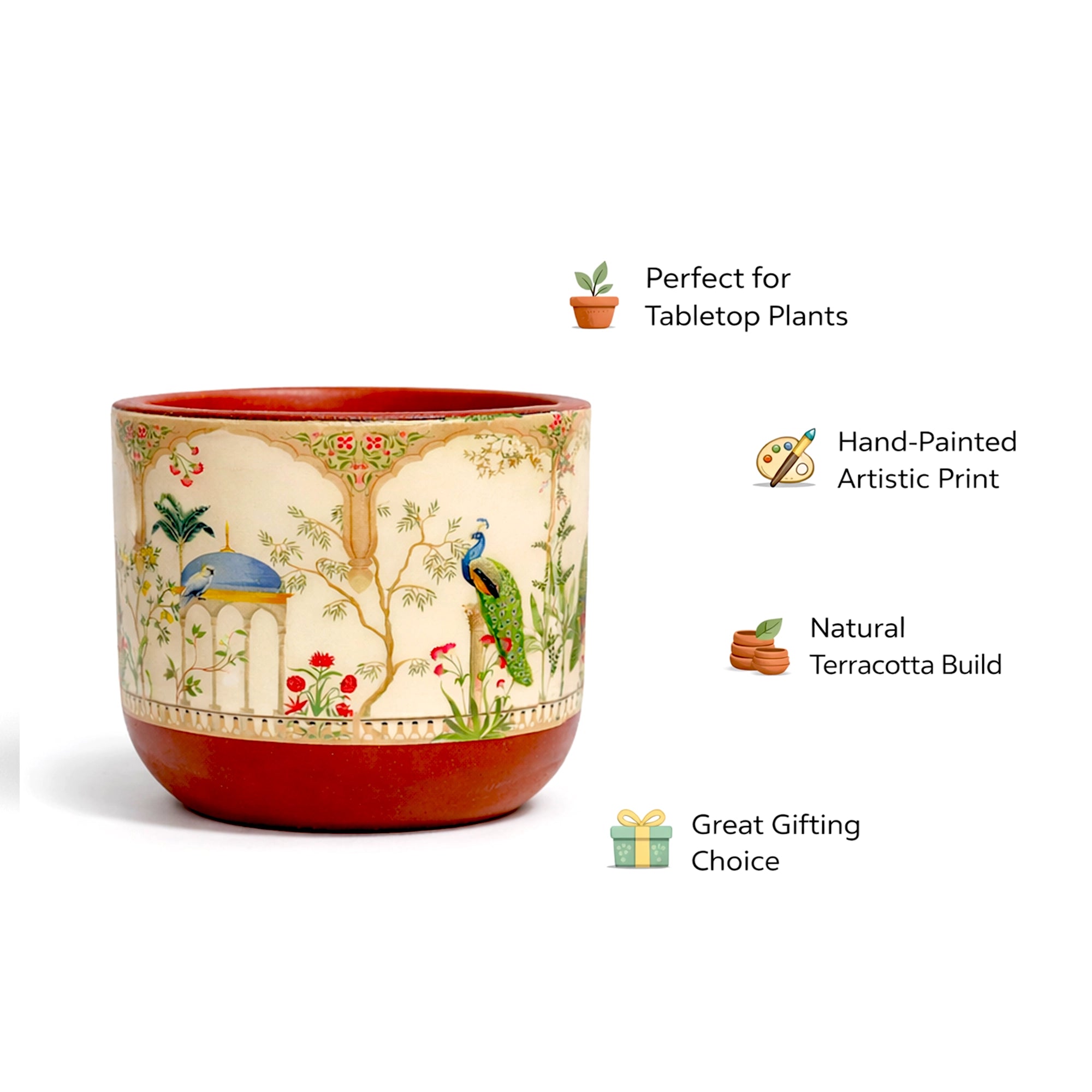 RANG terracotta planter with Badshahi Beige color for indoor plants product features