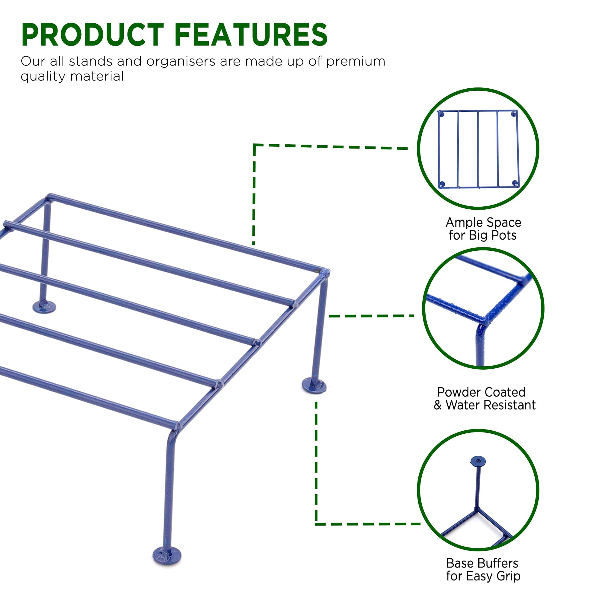 Urban Plant Titanium Stand (Set of 6 - Blue) Metal Stand Urban Plant