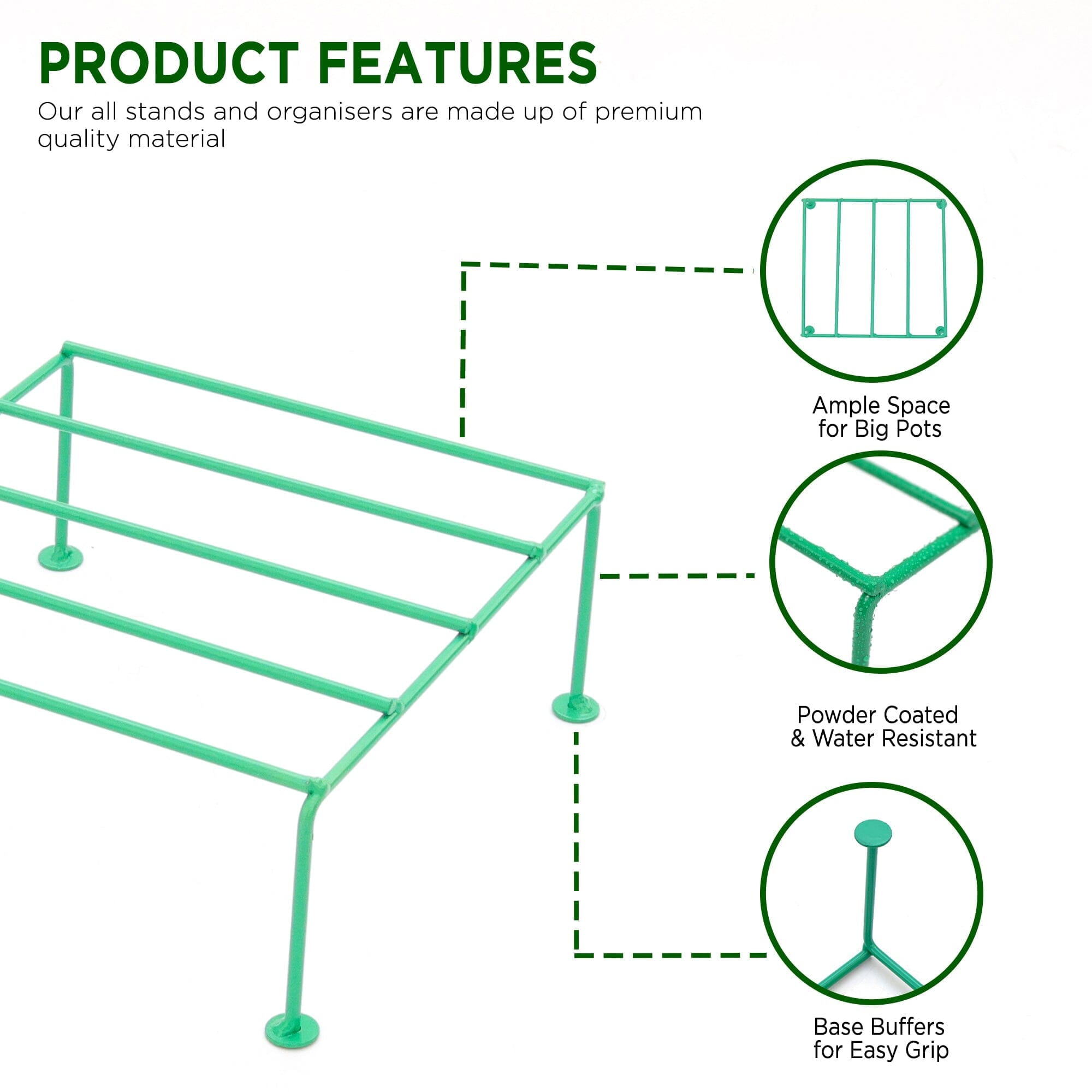 Urban Plant Titanium Stand (Set of 6 - Green) Metal Stand Urban Plant