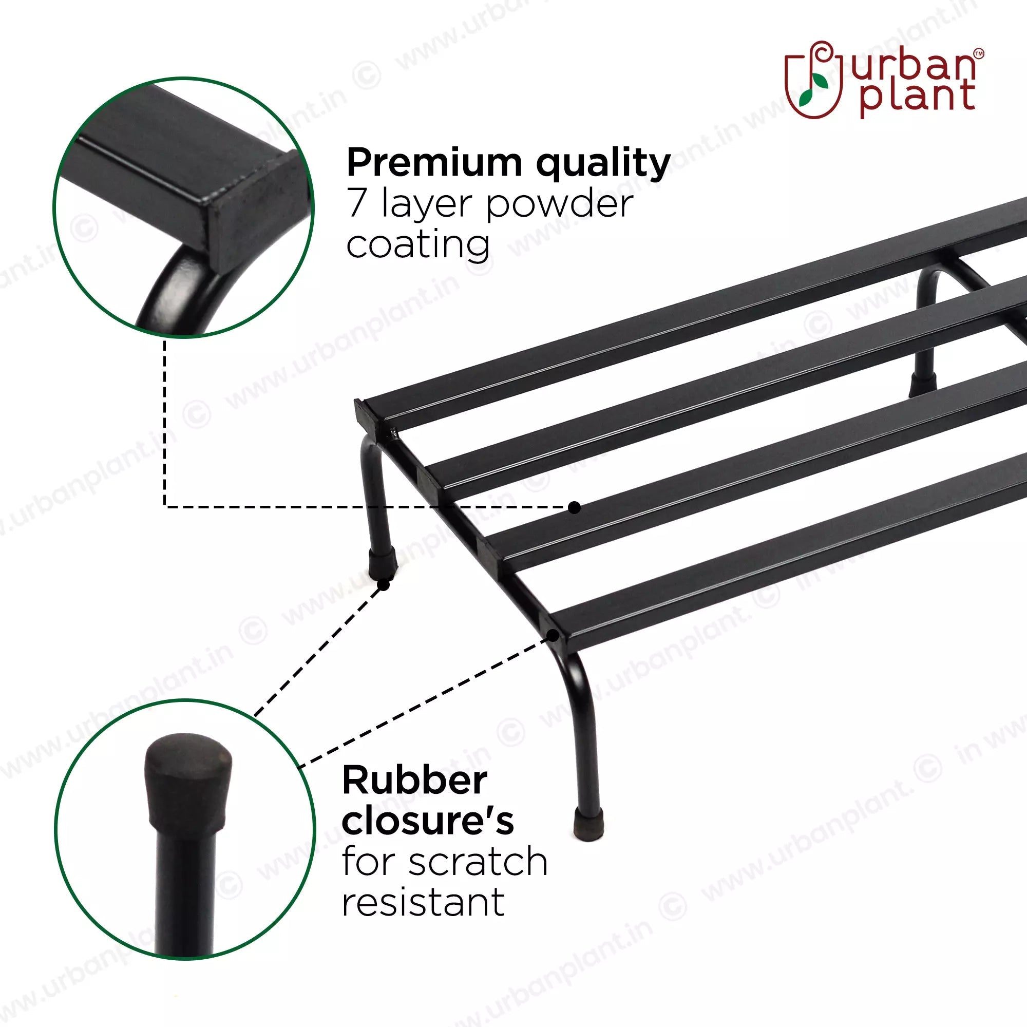 Robust Metal Planter/Pot Stand for Garden - Black Metal Stand Urban Plant