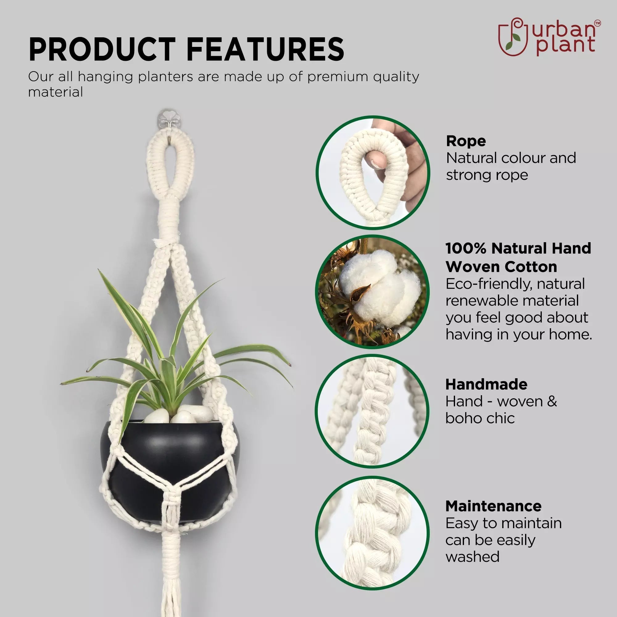 Modern Chic Macrame Plant Hanger Hanging Planter Urban Plant