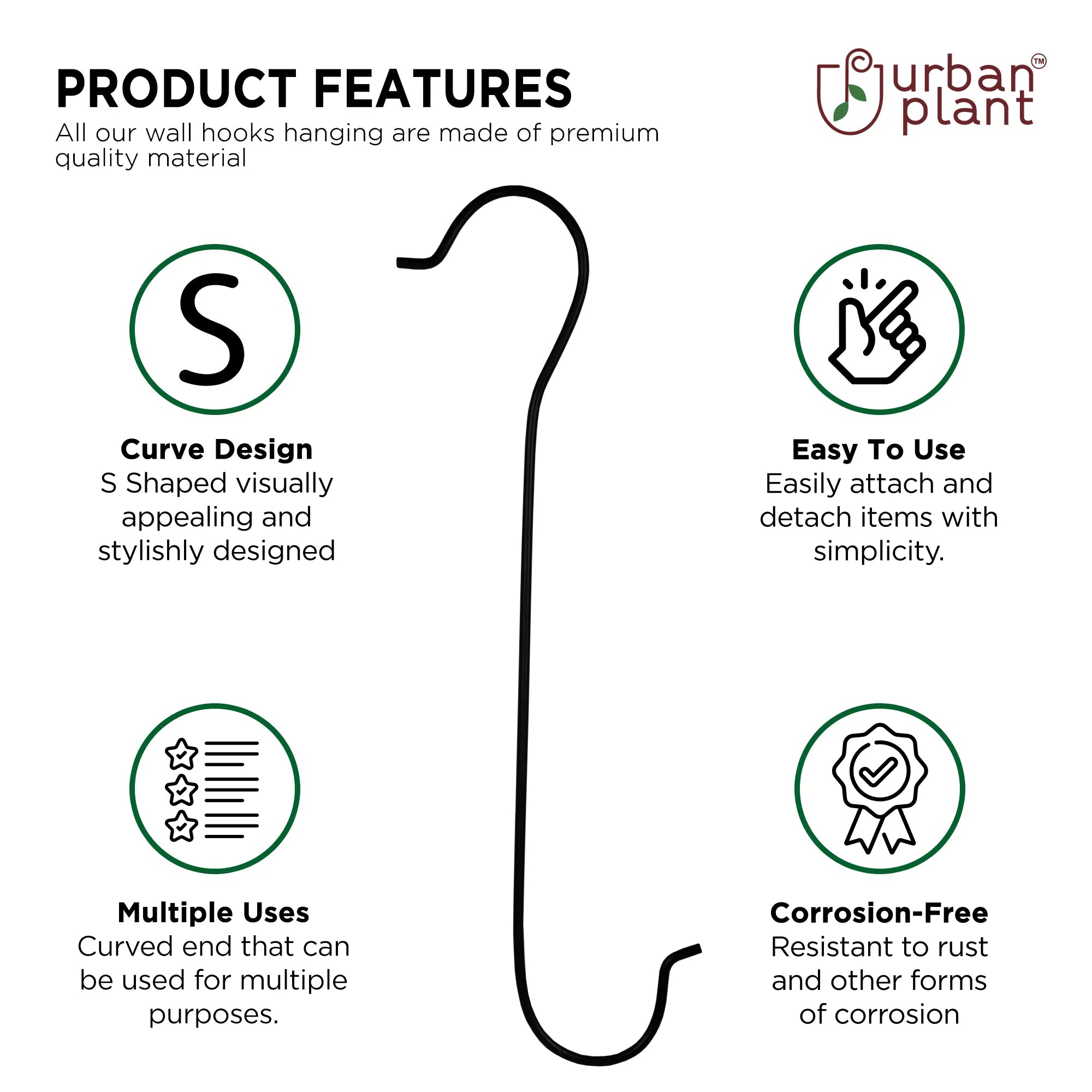 Metal Pot Extension Hooks Haning of Pot Urban Plant