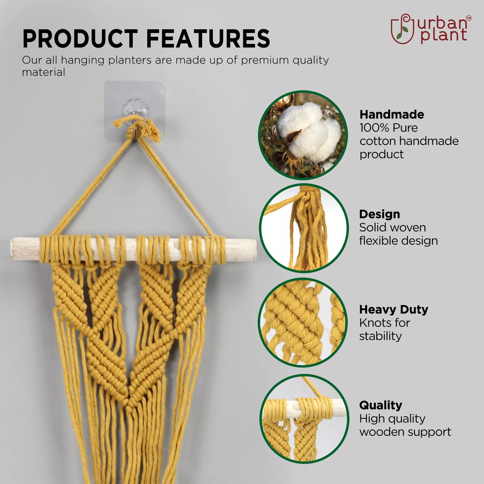 Mustard Bliss Macrame Plant Hanger Hanging Planter Urban Plant