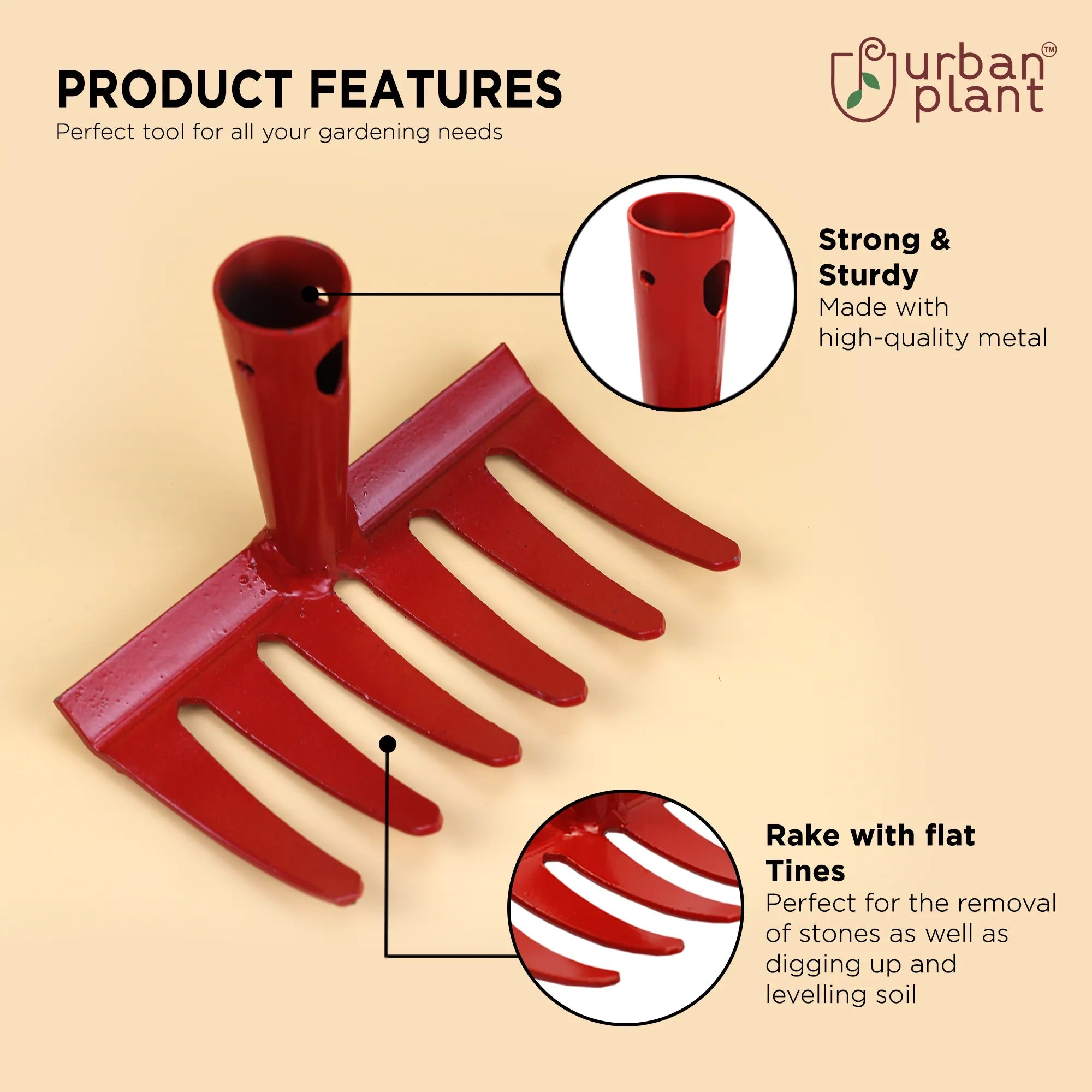 Urban Plant Garden 6 Teeth Rake Urban Plant