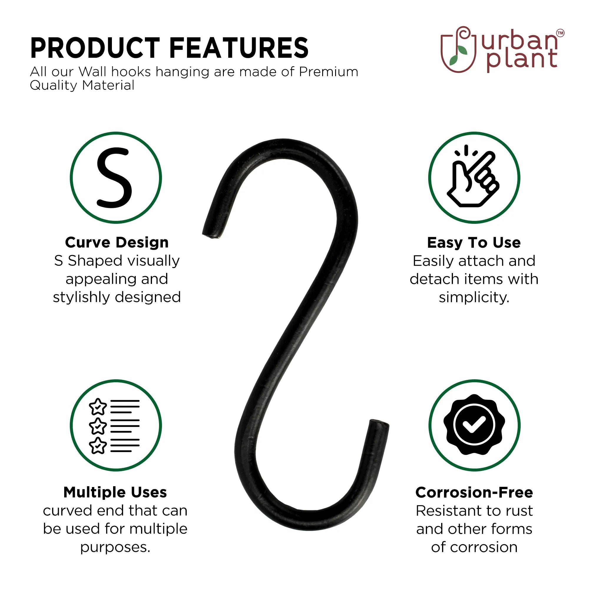 Urban Plant S Shaped Hooks (Set Of 10) Urban Plant
