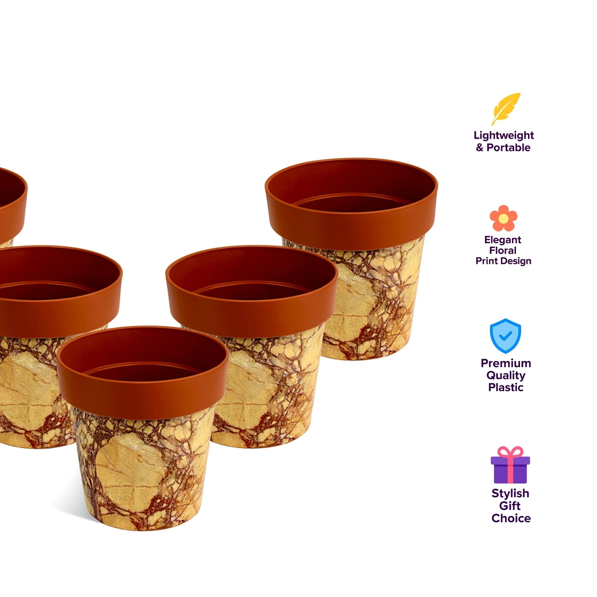 Colourpop Pots - (Set of 5) Plastic Pot Urban Plant