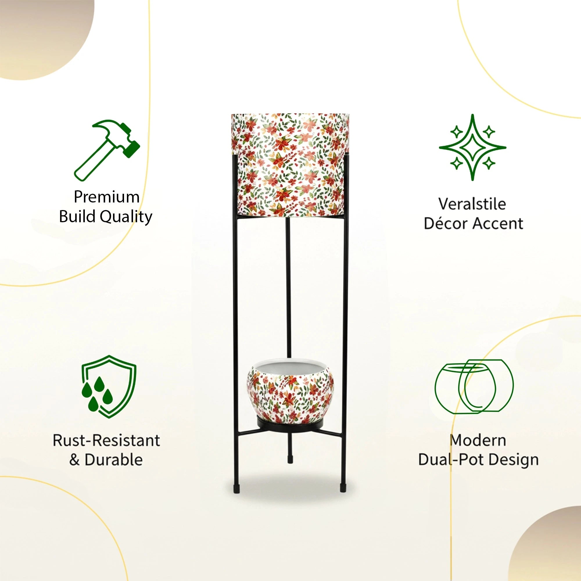 Vantira Planter with Stand Metal Planter Urban Plant