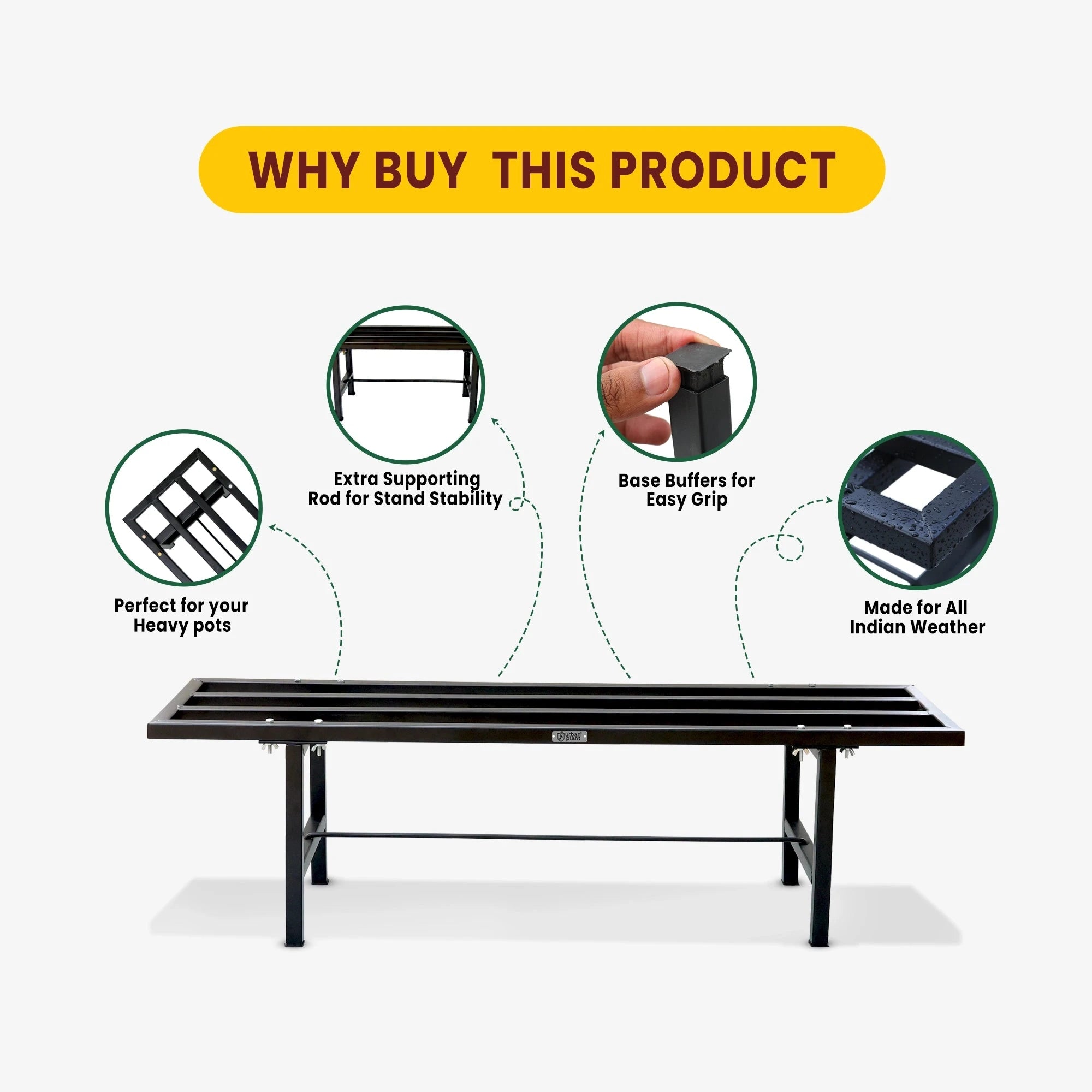 SUMO Heavy-Duty Plant Pot Stand Metal Stand Urban Plant Feature