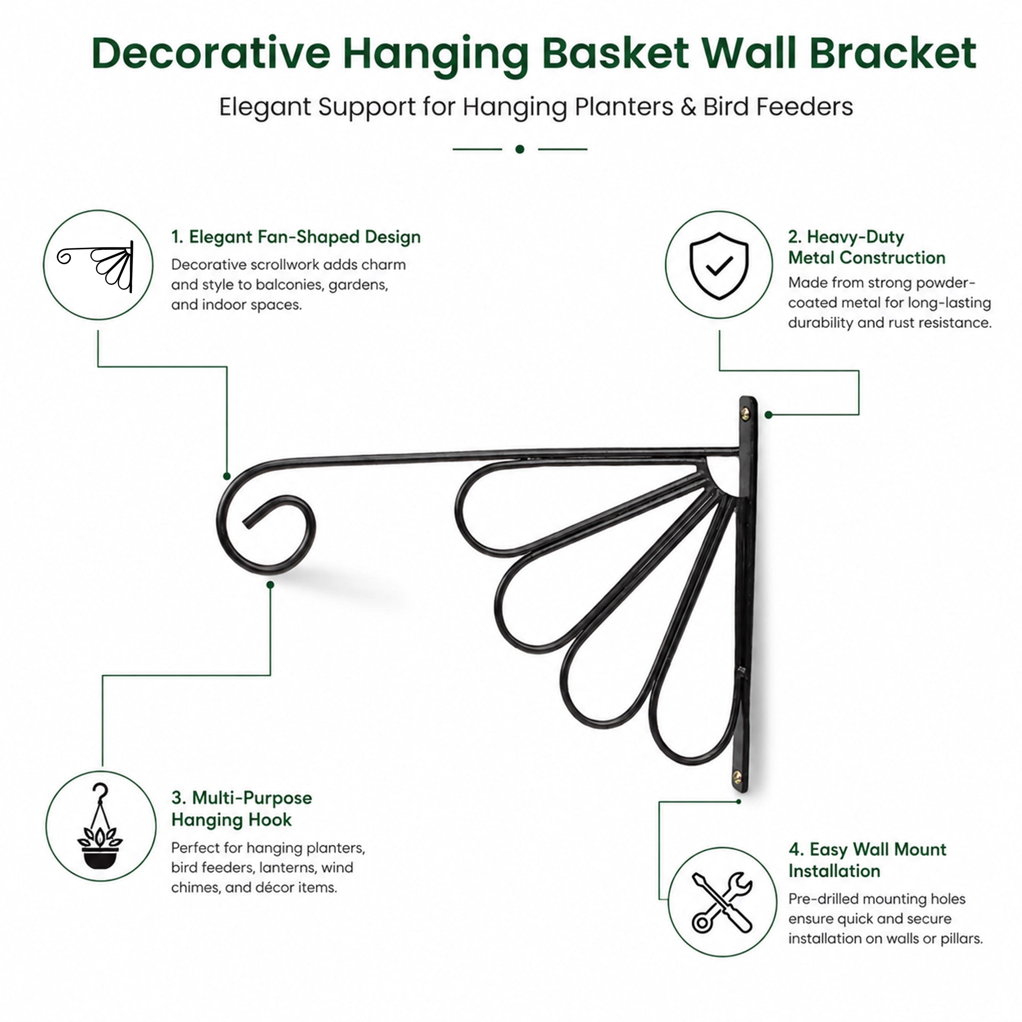 Urban Plant Wall Bracket for Plants - (Set of 2)