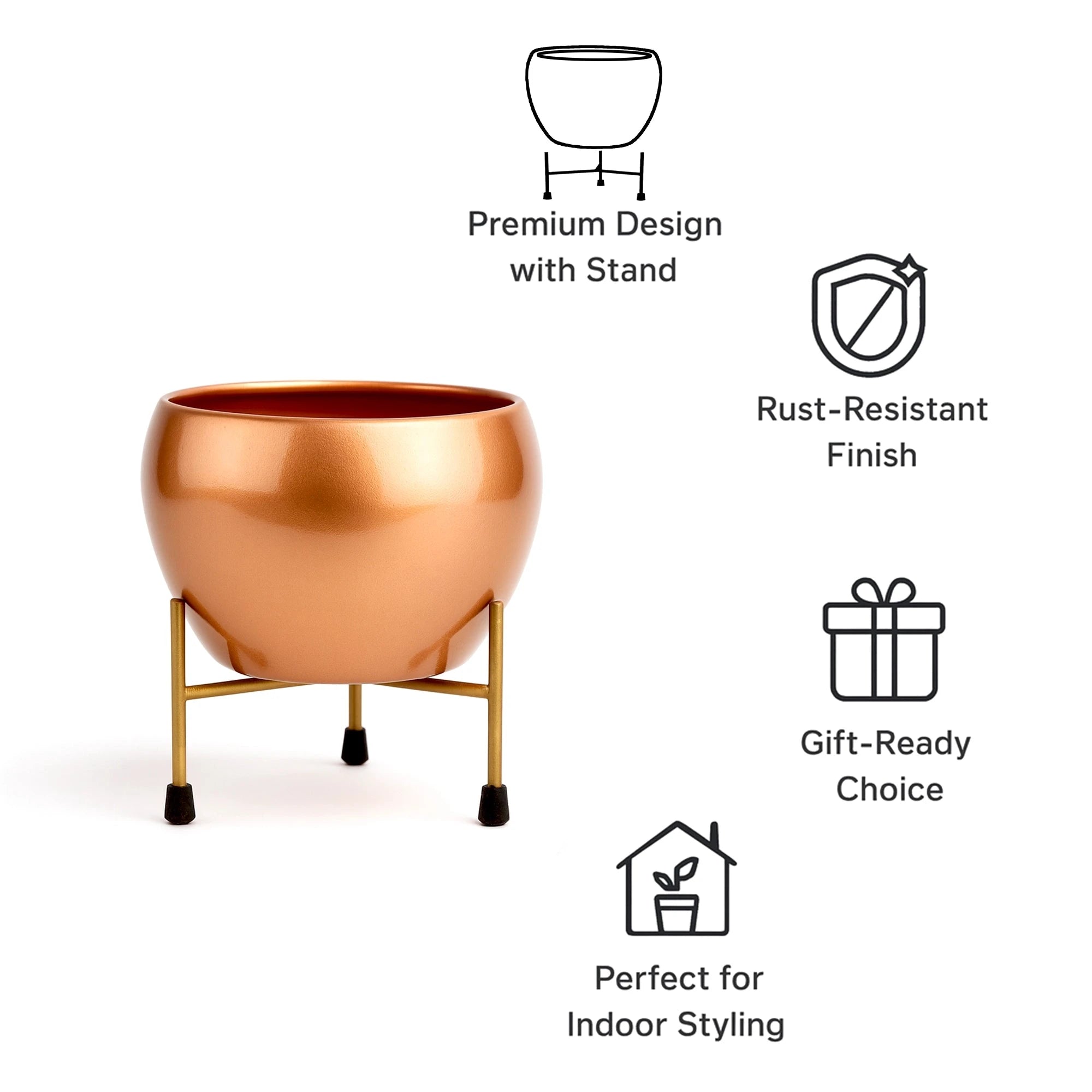 Seraphine Pot with Stand Metal Planter Urban Plant