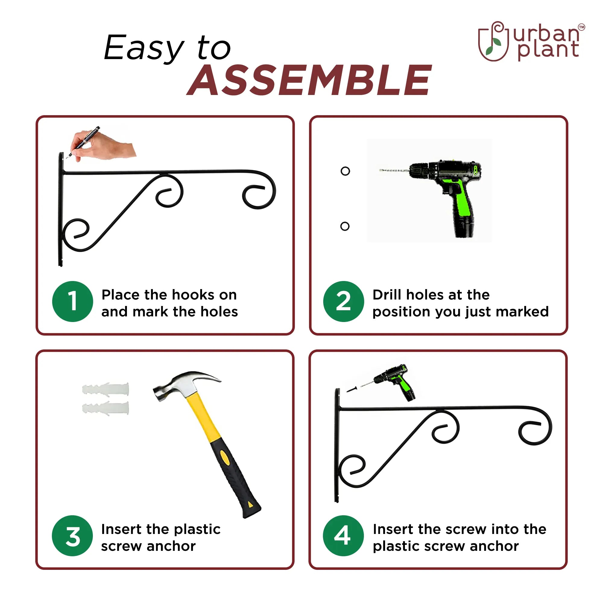 Plant Mate Wall Bracket (Set of 2) Wall Hanging Planter Urban Plant