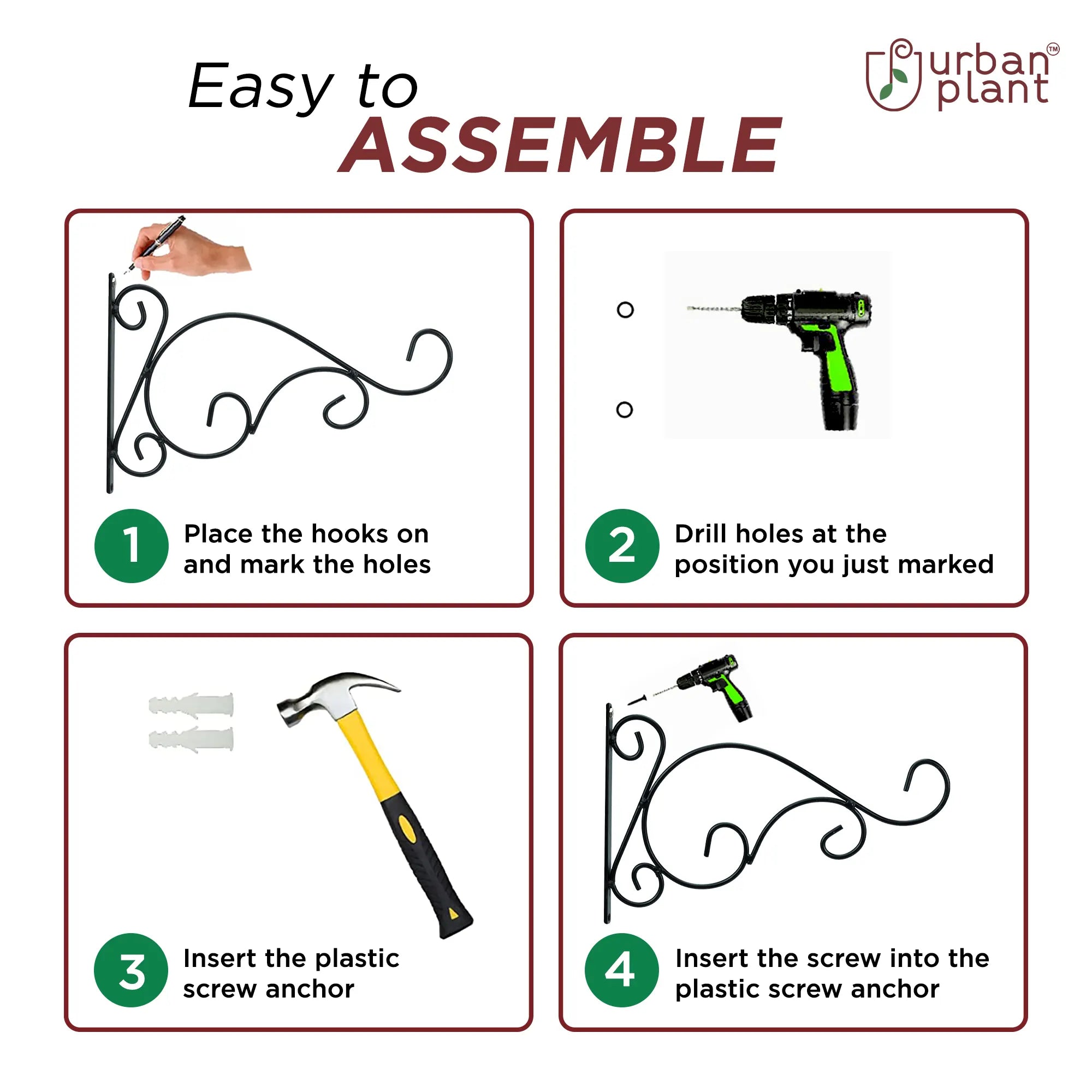 Curved Wall Bracket for Plant ( Set of 2 ) Urban Plant