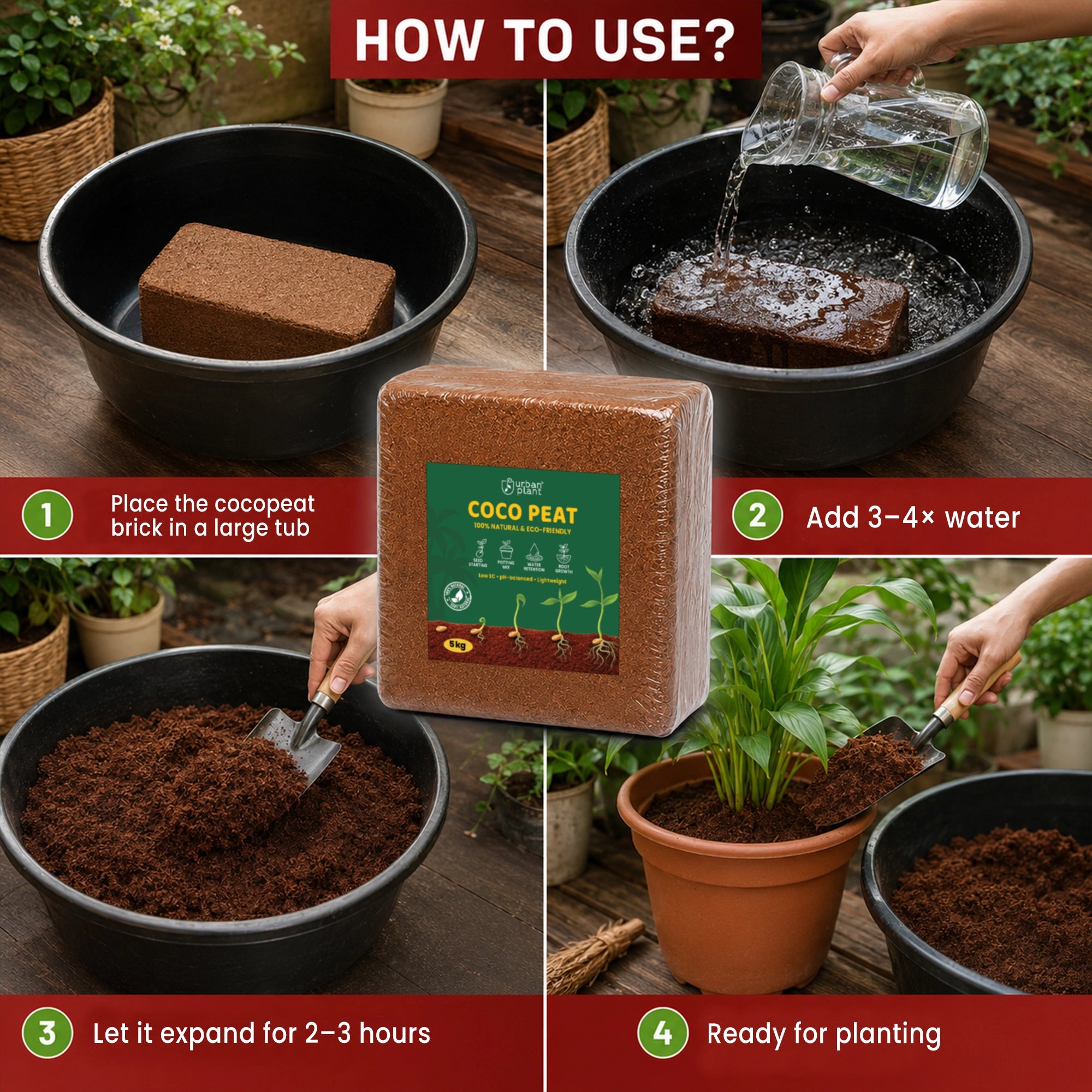 Urban Plant Cocopeat Block - 5 kg
