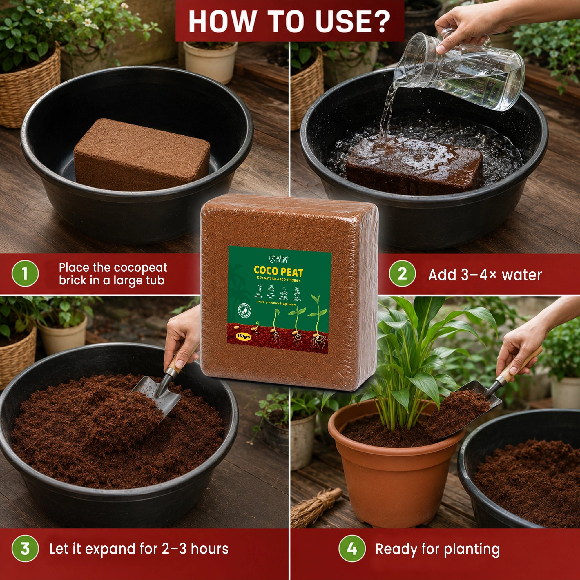 Urban Plant Cocopeat Brick 650 Gram