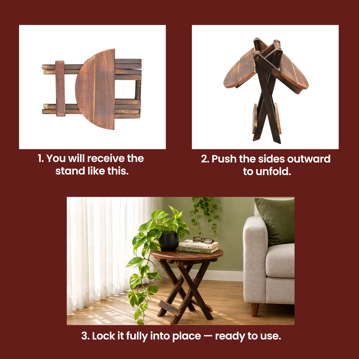 Urban Plant Hardwood Stool for Plant