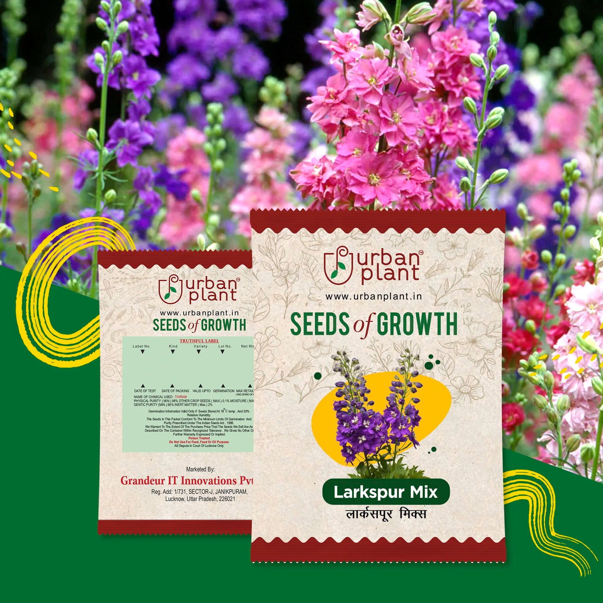 Larkspur Mix Flower Seeds Urban Plant