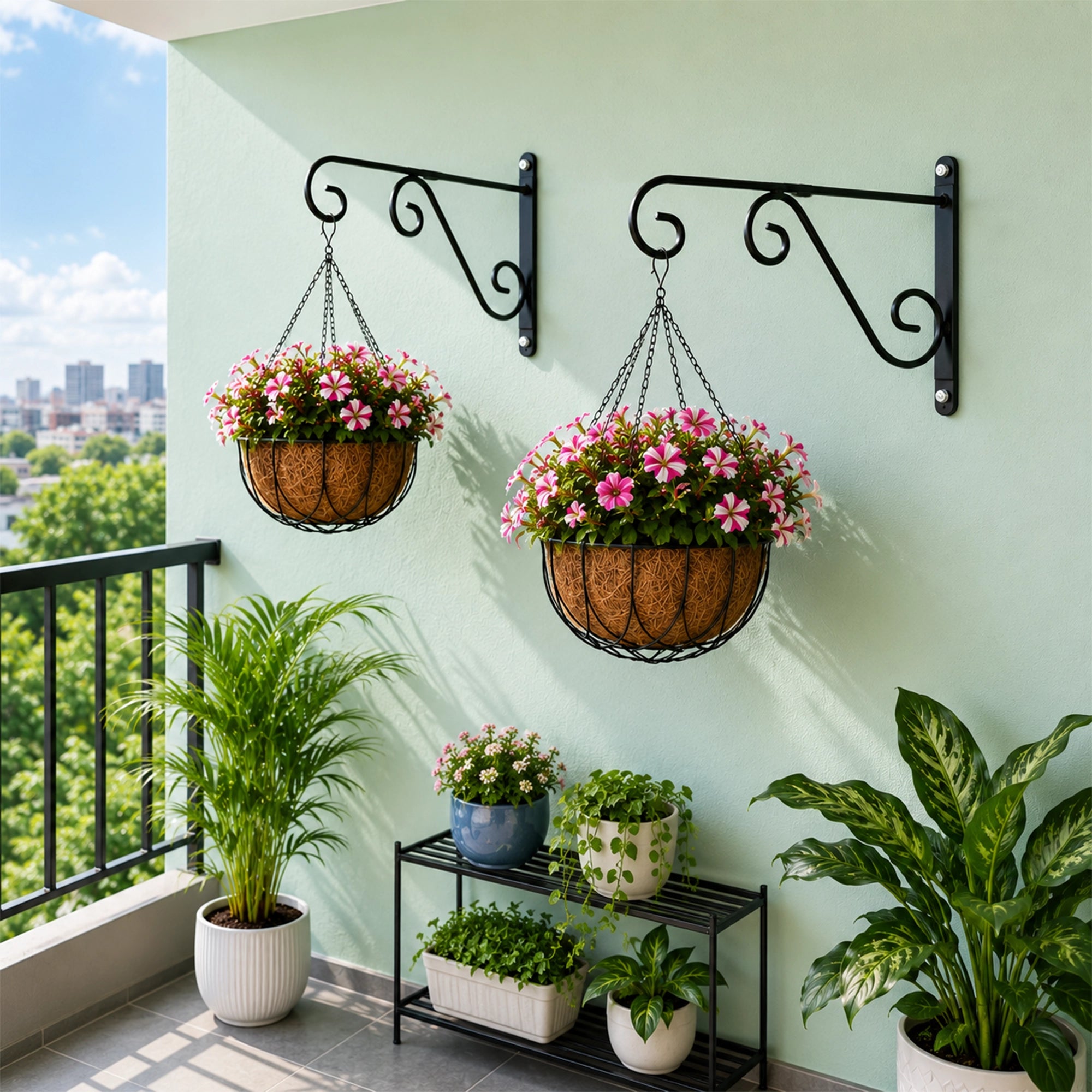 Urban Plant Metal Wall Bracket - (Set of 2) S-Shape