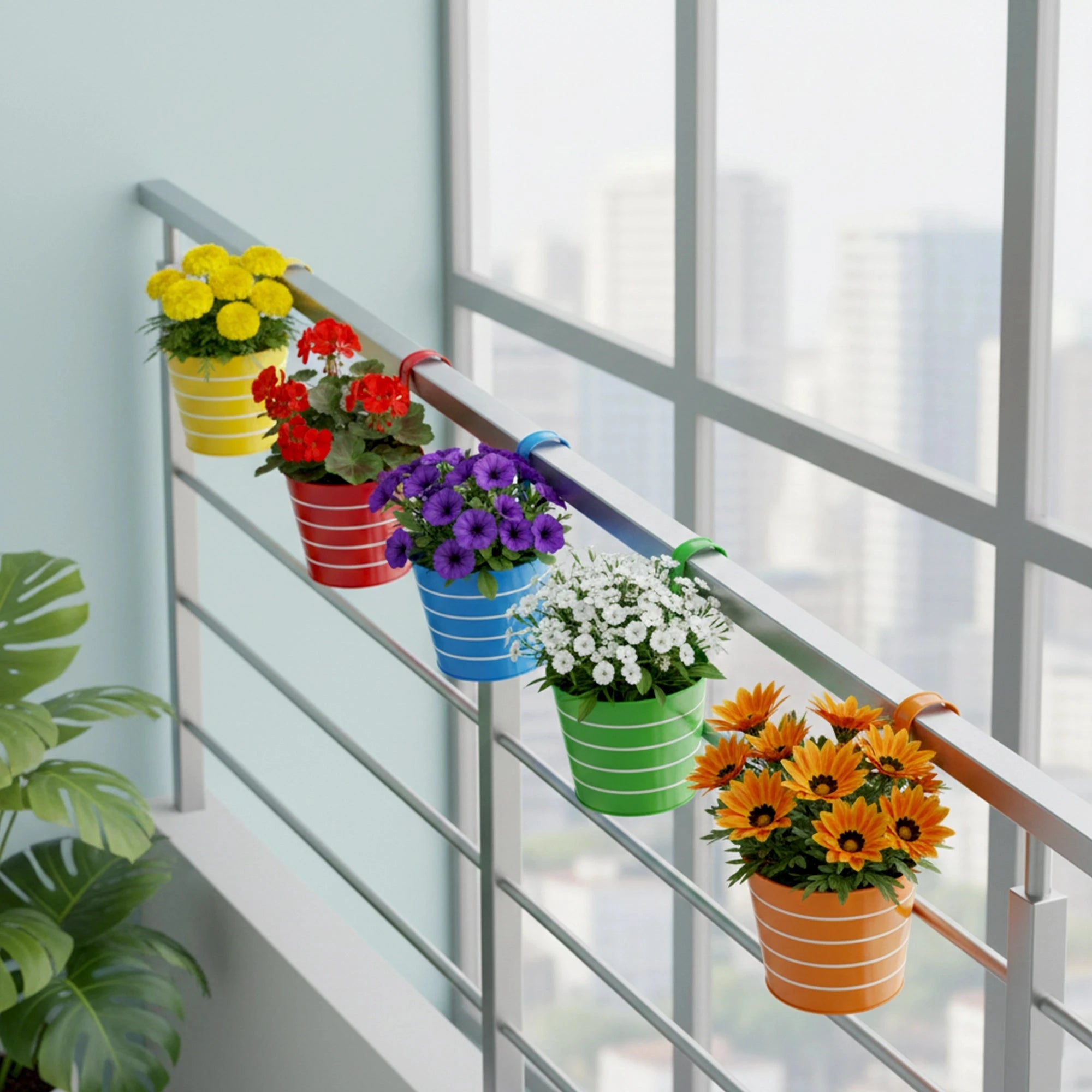 Chromix Metal Planters - (Set of 5) Hanging Planter Urban Plant