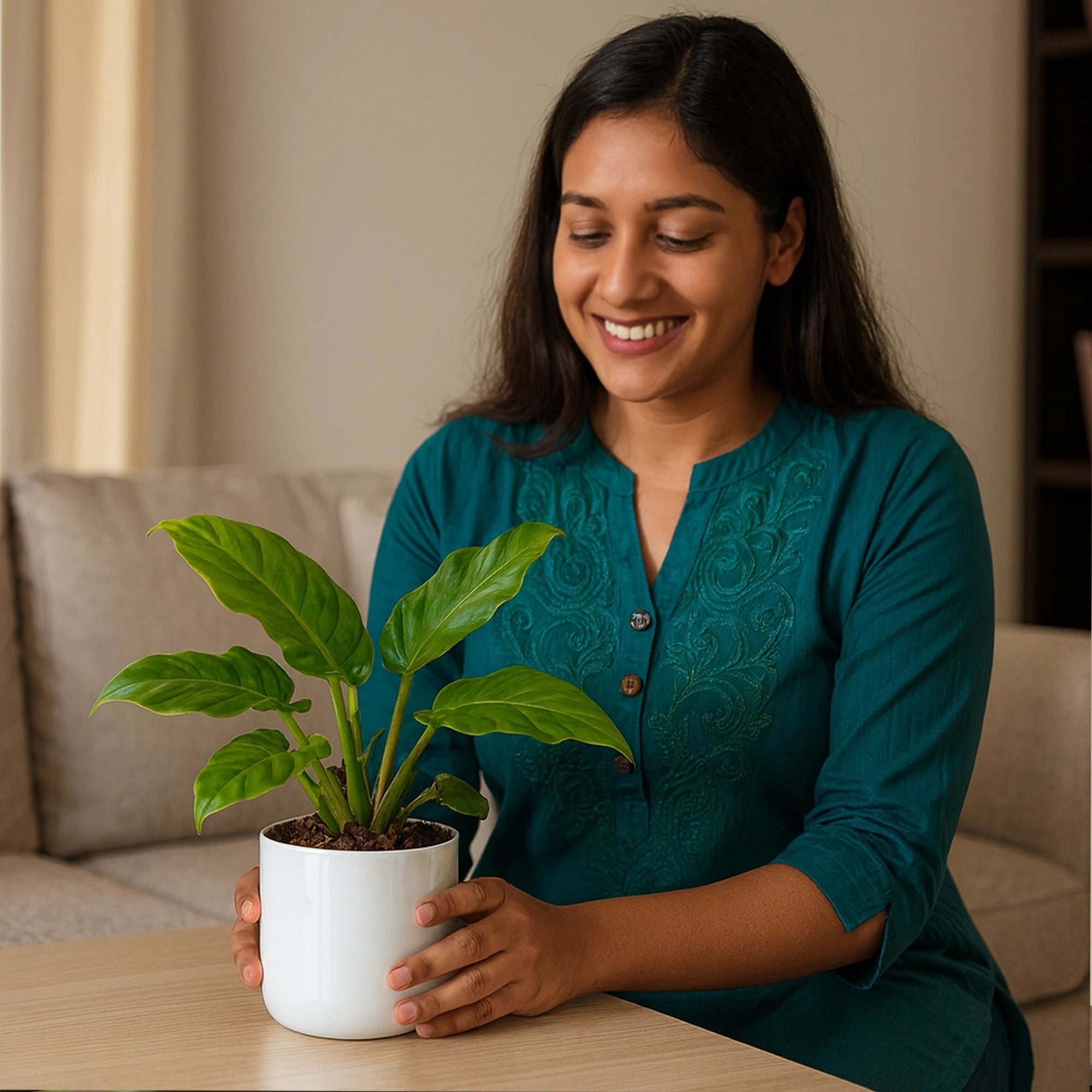 Metallic Miniature Planter (White - Pack of 1) Metal Planter Urban Plant