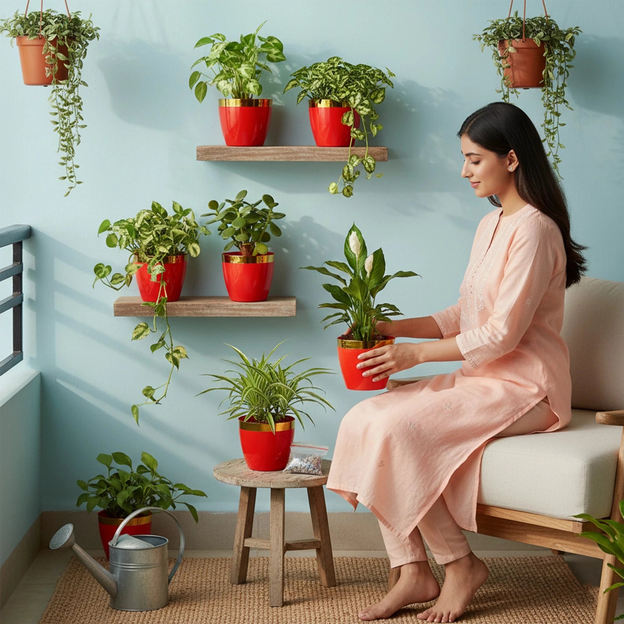 Plantura Pots- (Set of 5) Plastic Pot Urban Plant