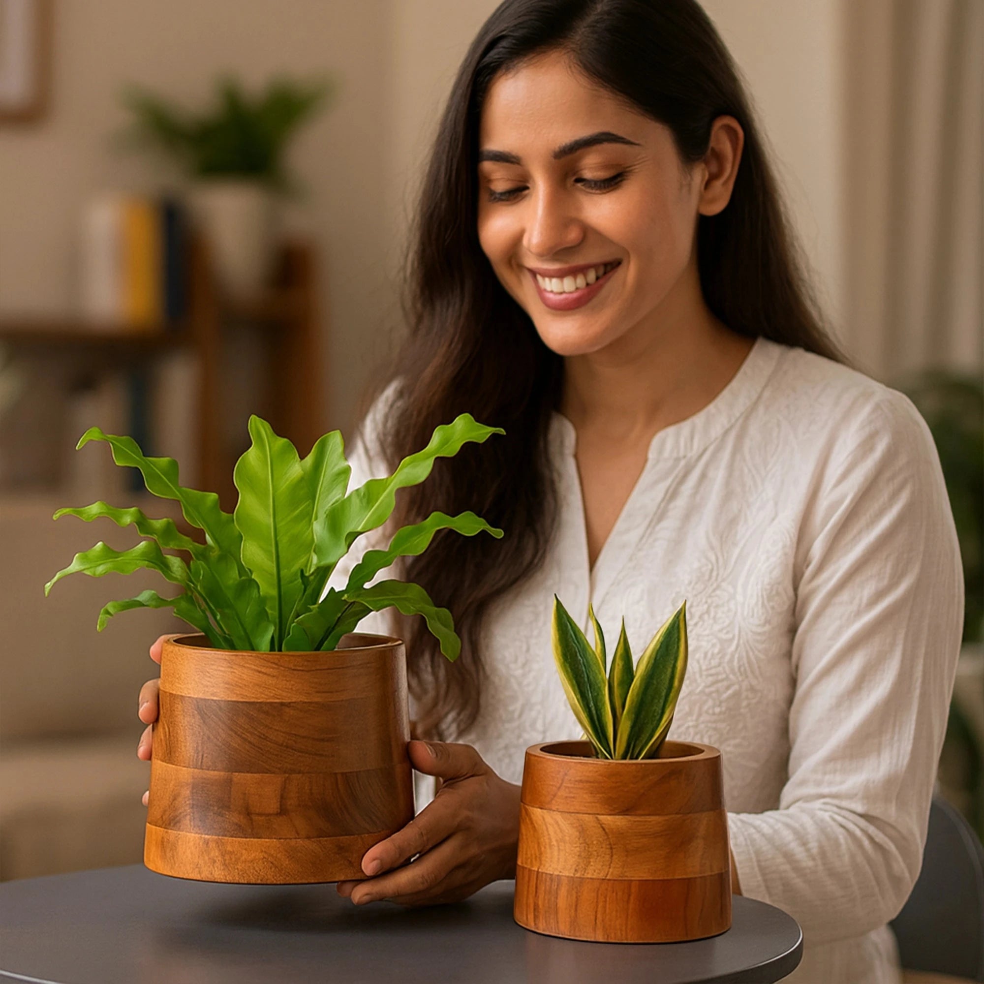 Aura Wooden Planters wooden planter Urban Plant