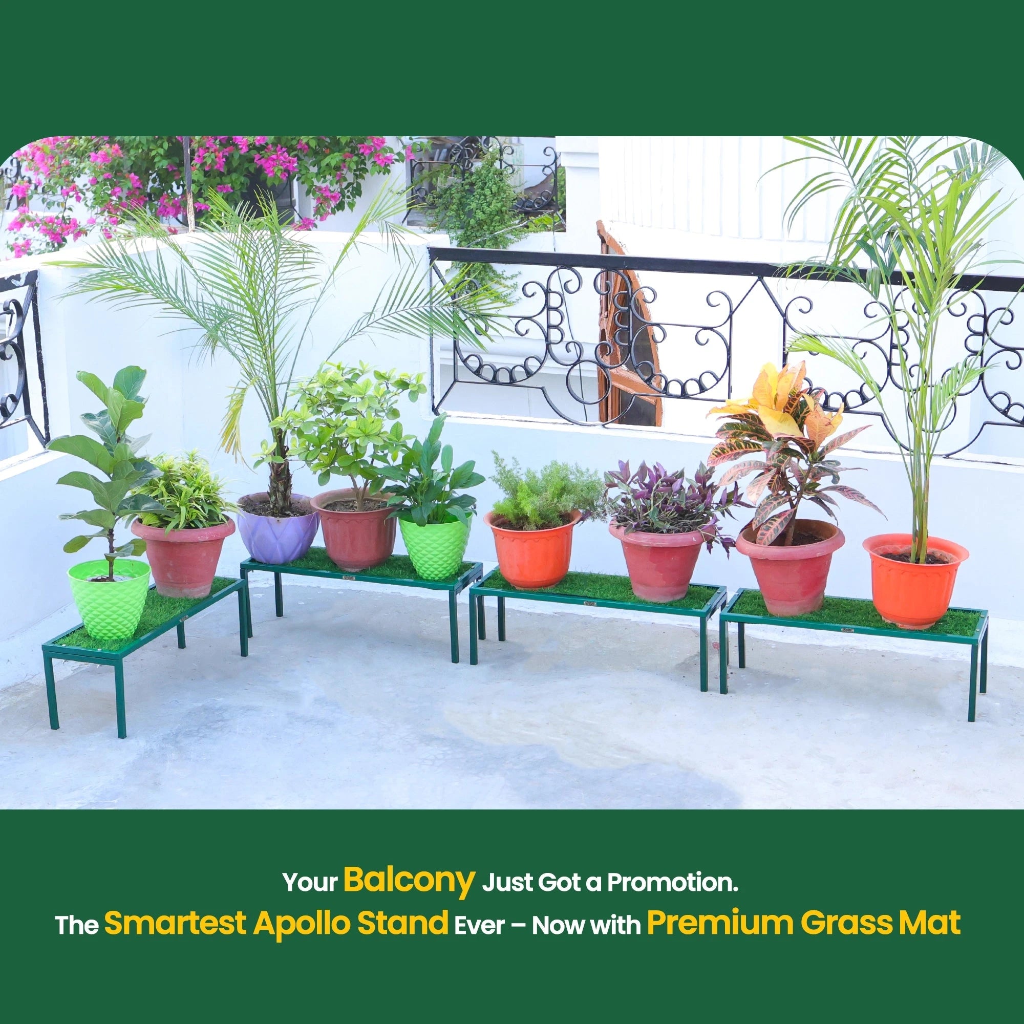 Urban Plant Apollo Plant Stand with Green Grass (Green – Set of 4) Plant Stand Urban Plant