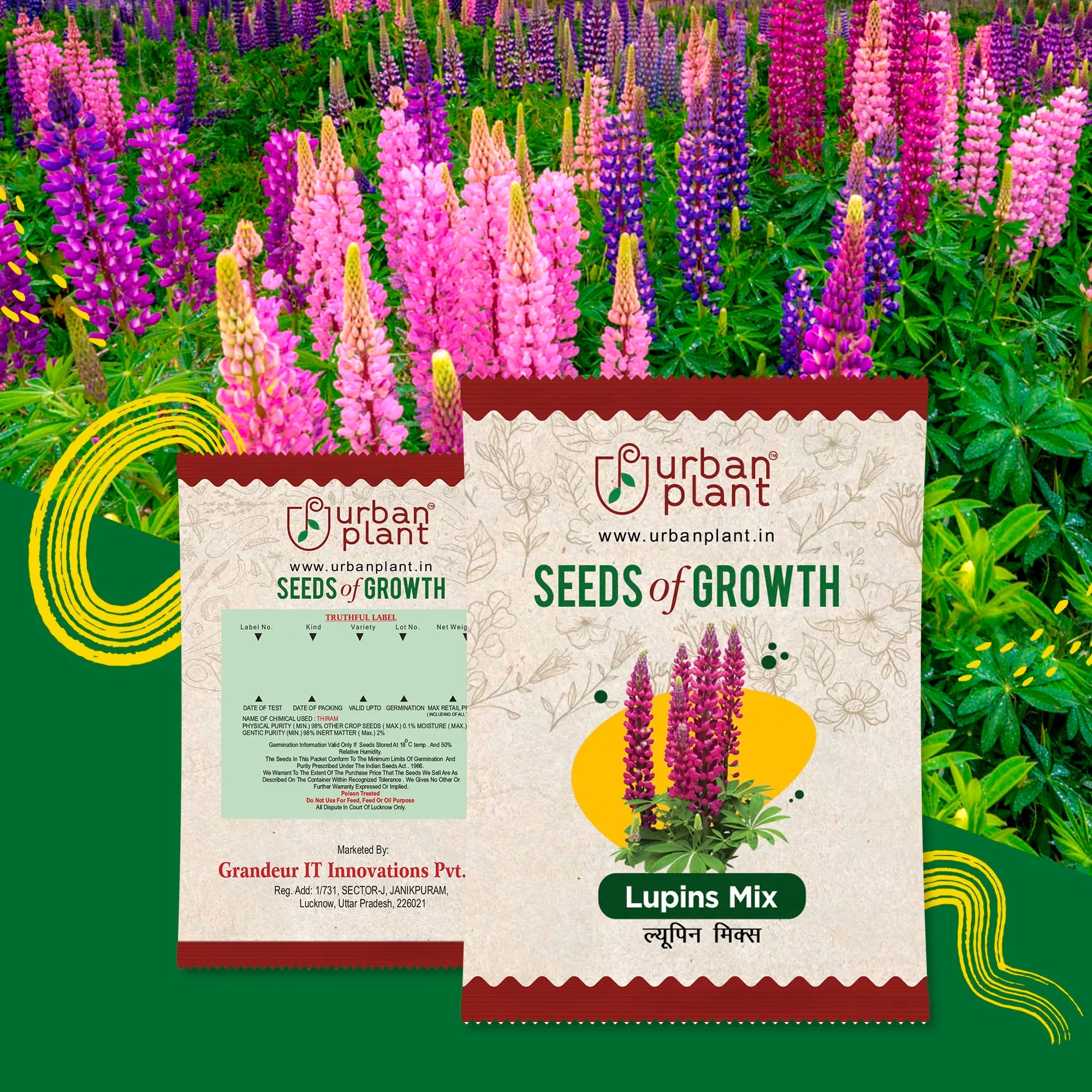 Lupins Mix Flower Seeds Urban Plant 