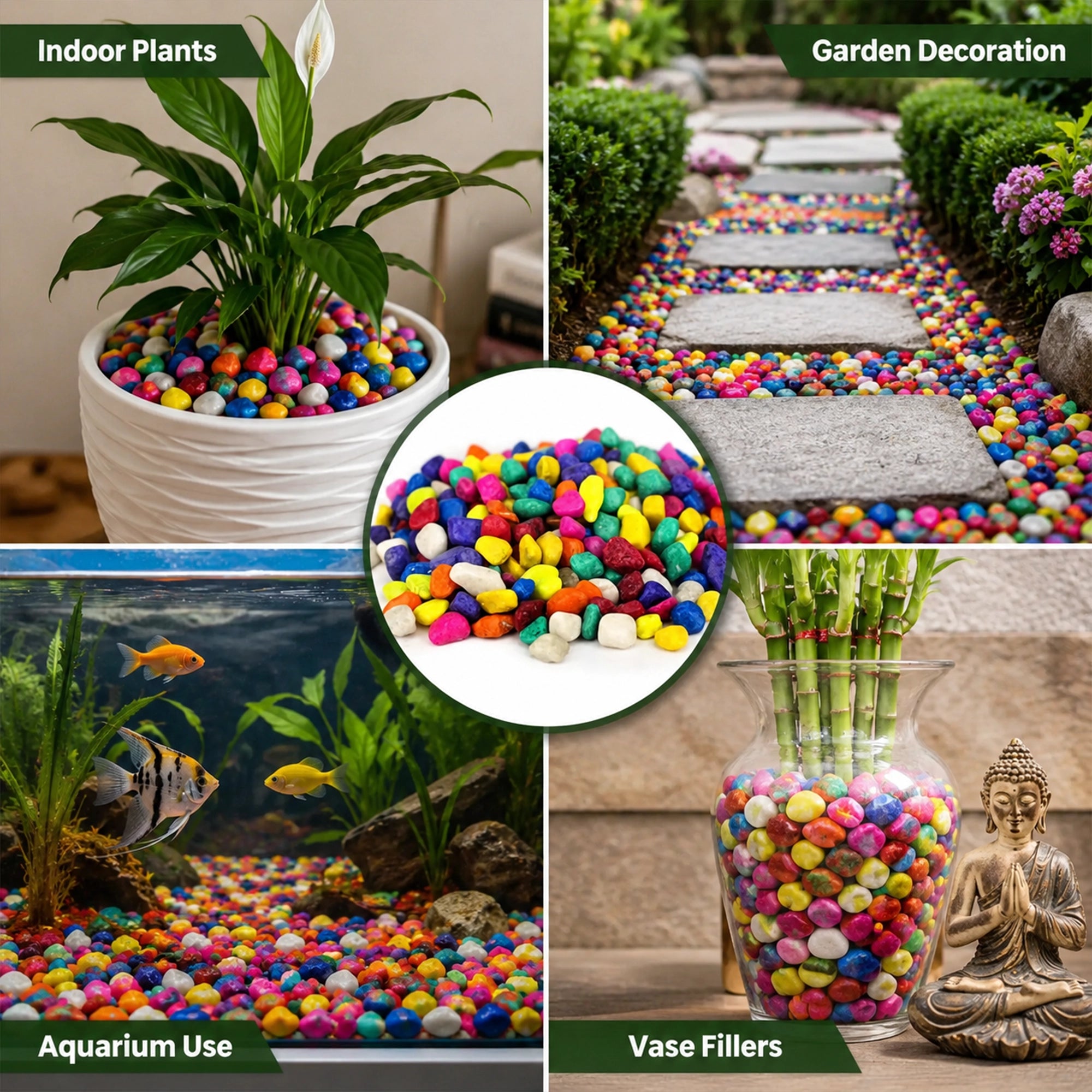 Urban Plant Colourful Decorative Pebbles or stone for Pot