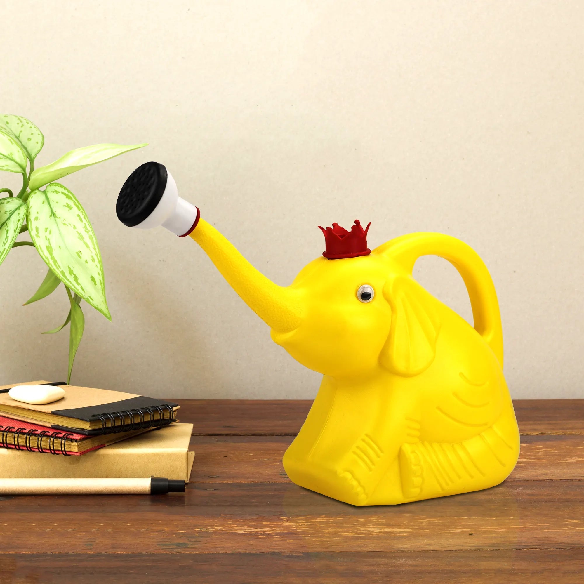 Elephant Watering Can with Detachable Sprayer - 1 Litre Urban Plant Yellow