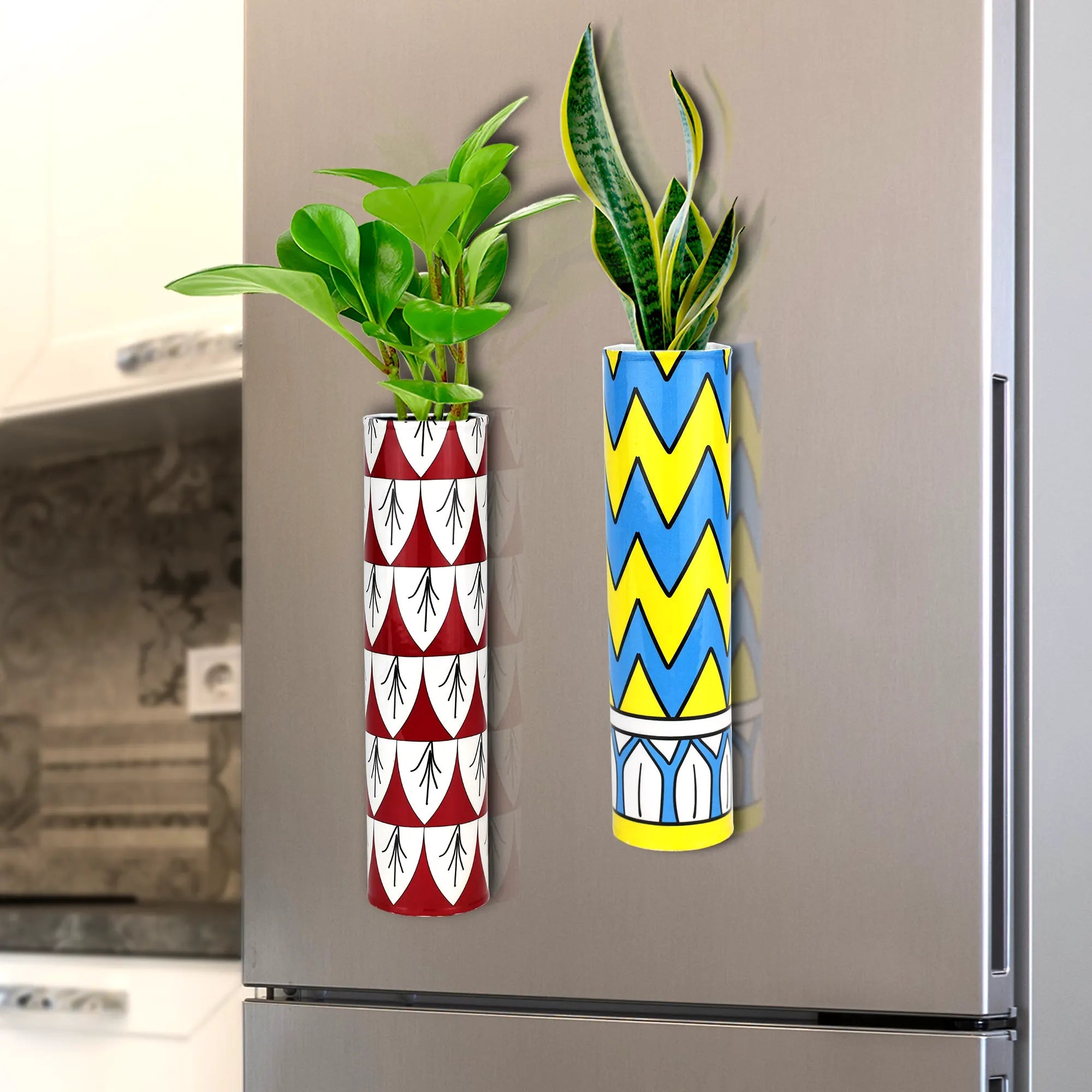 Decorative Colorful Magnetic Planters for Fridge Online (Set of 2) Magnetic Planter Urban Plant Chroma Bloom