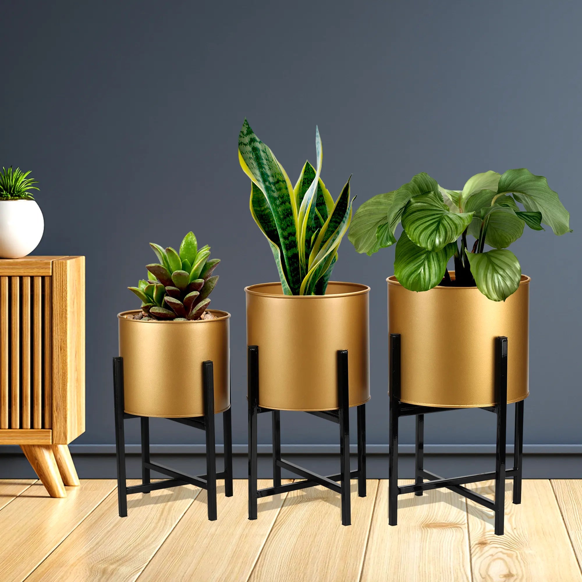 Scandinavian Planters (Set of 3) Urban Plant Gold