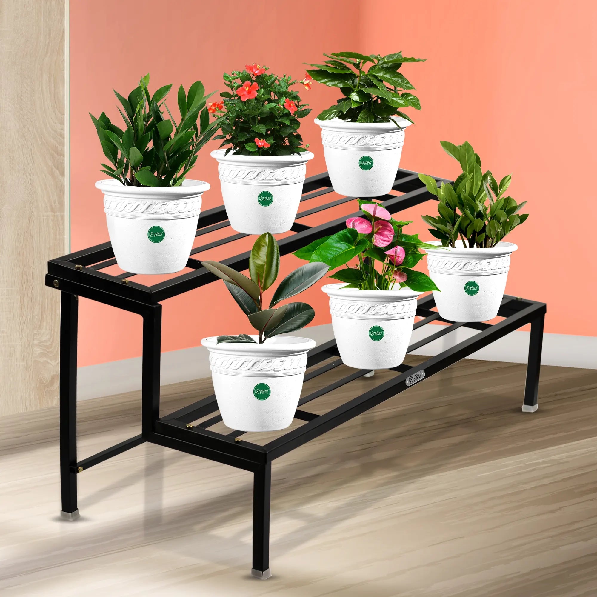 Heavy Duty 2 Step Planter Pot Stand Best Outdoor Indoor Garden Stand Easy Assembly