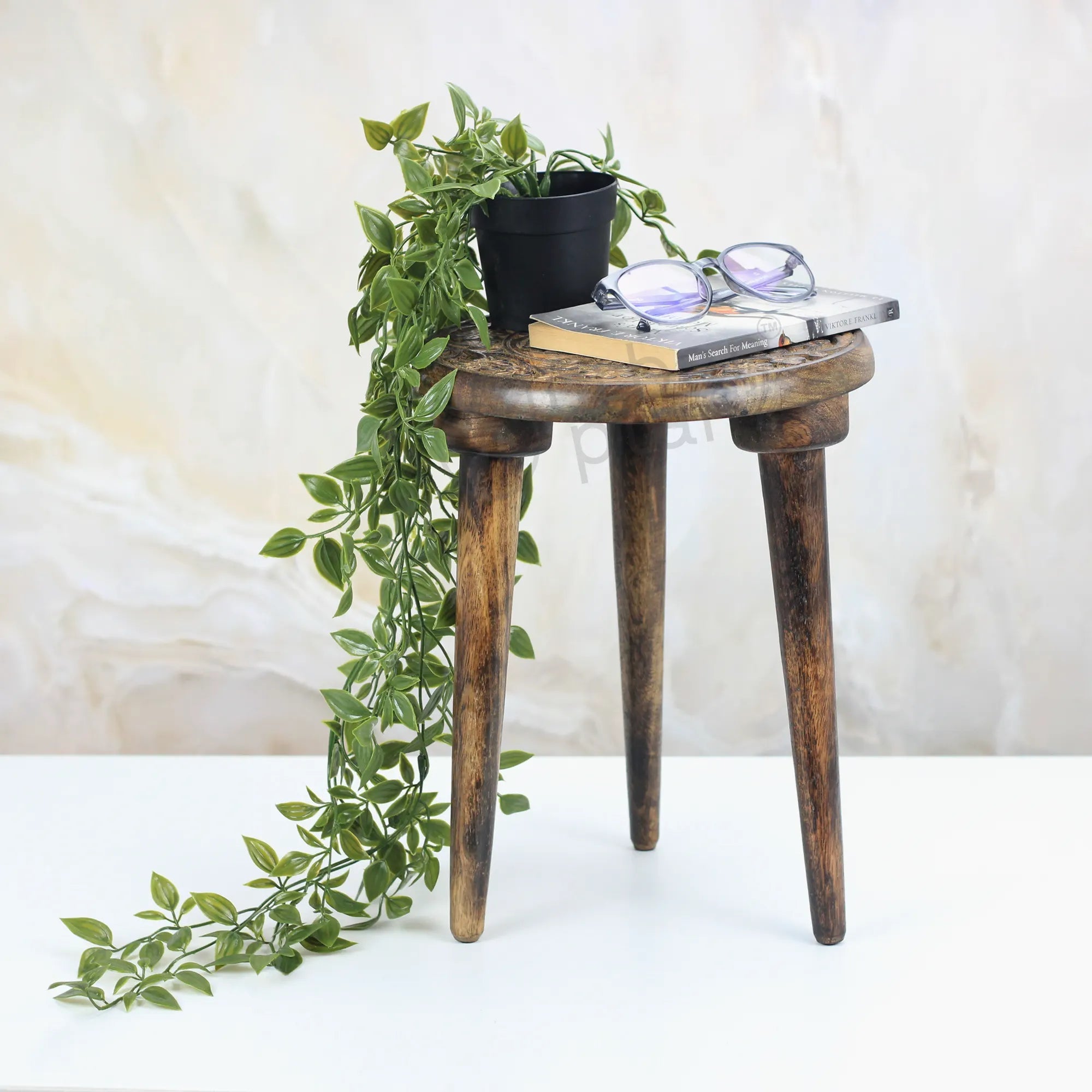 Modish Wooden Stool Planter Pot Stand Urban Plant