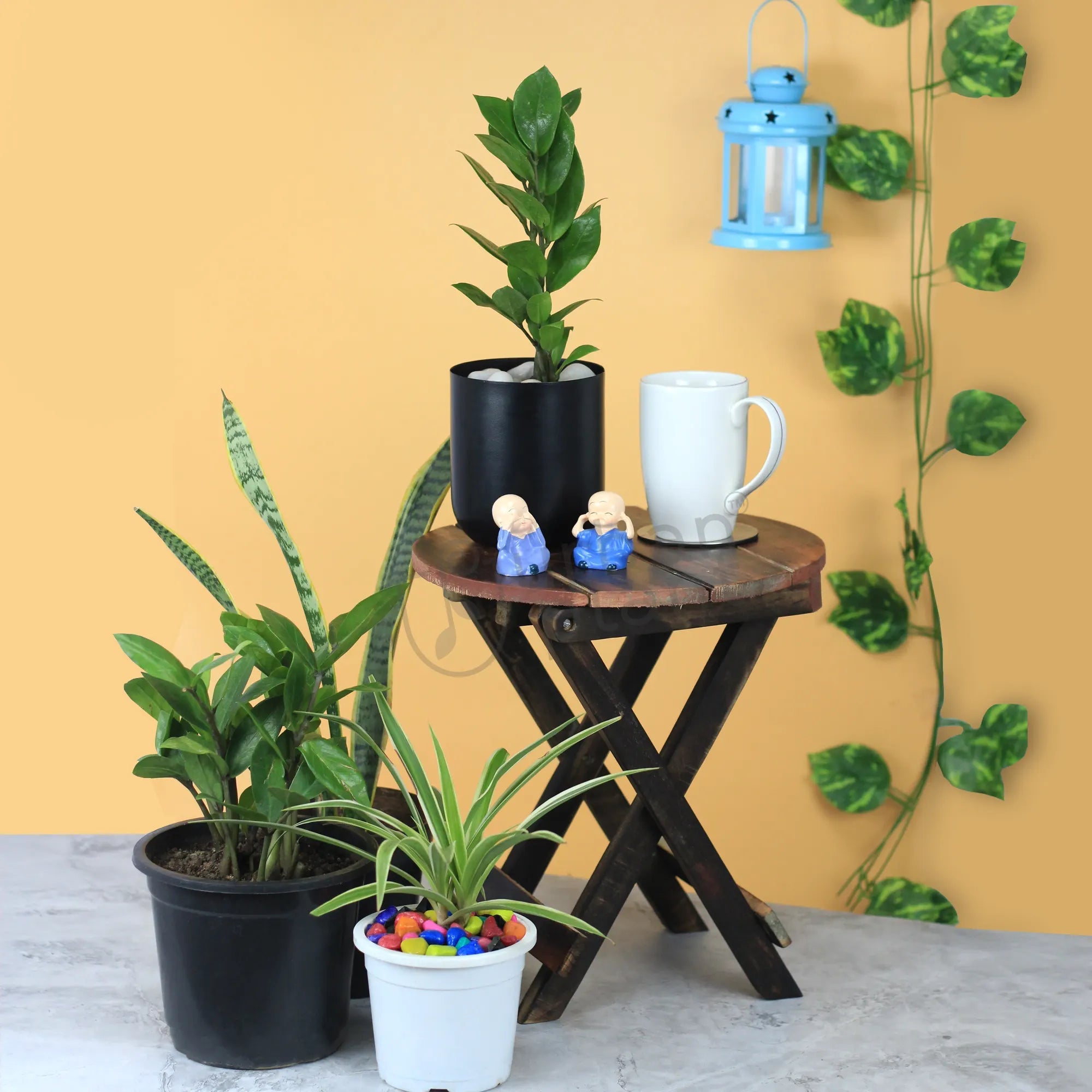 Lock-the-Block Wooden Stool Planter Pot Stand Urban Plant