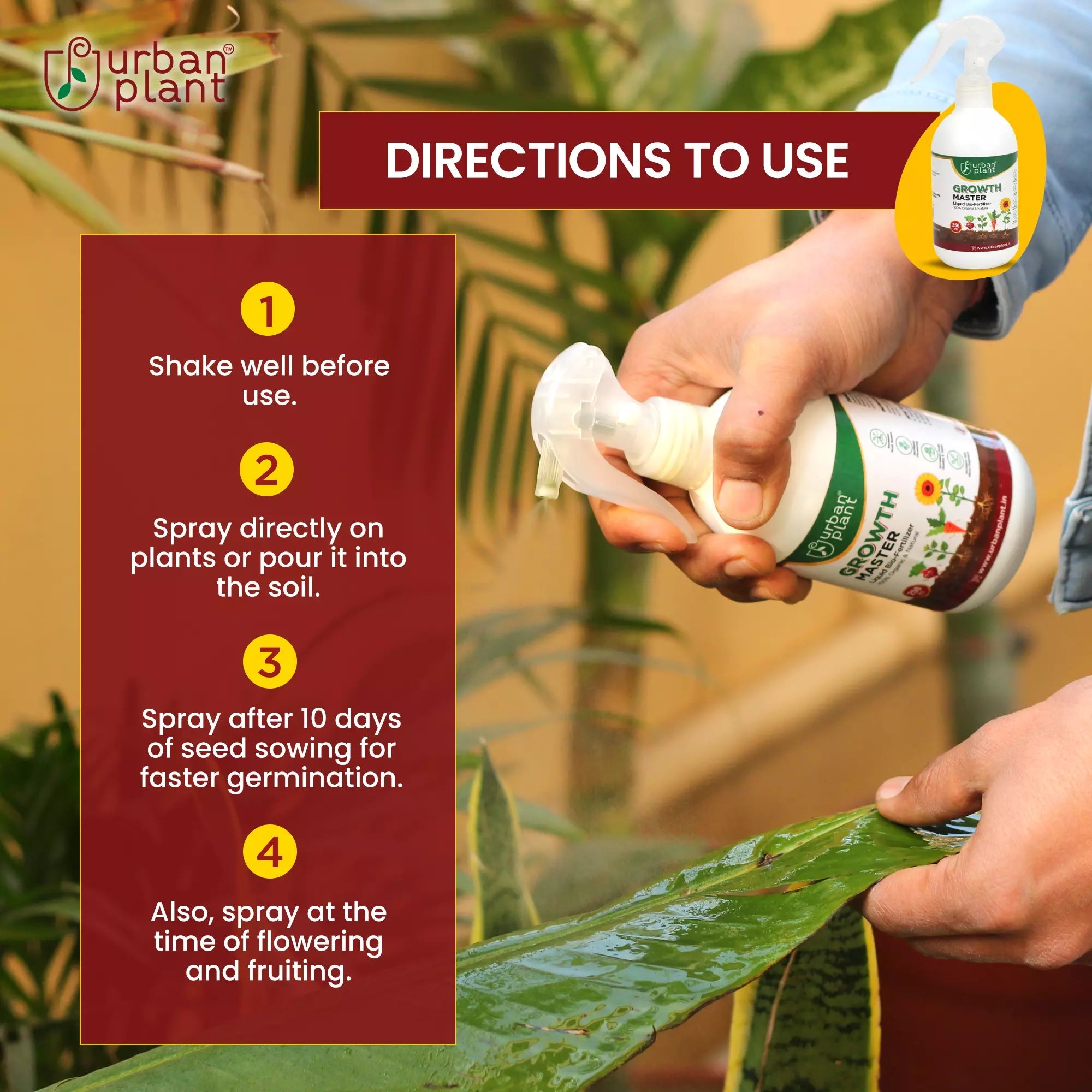 Growth Master Liquid Fertilizer for Vegetables, Fruits and Greenie Plant Diet Urban Plant