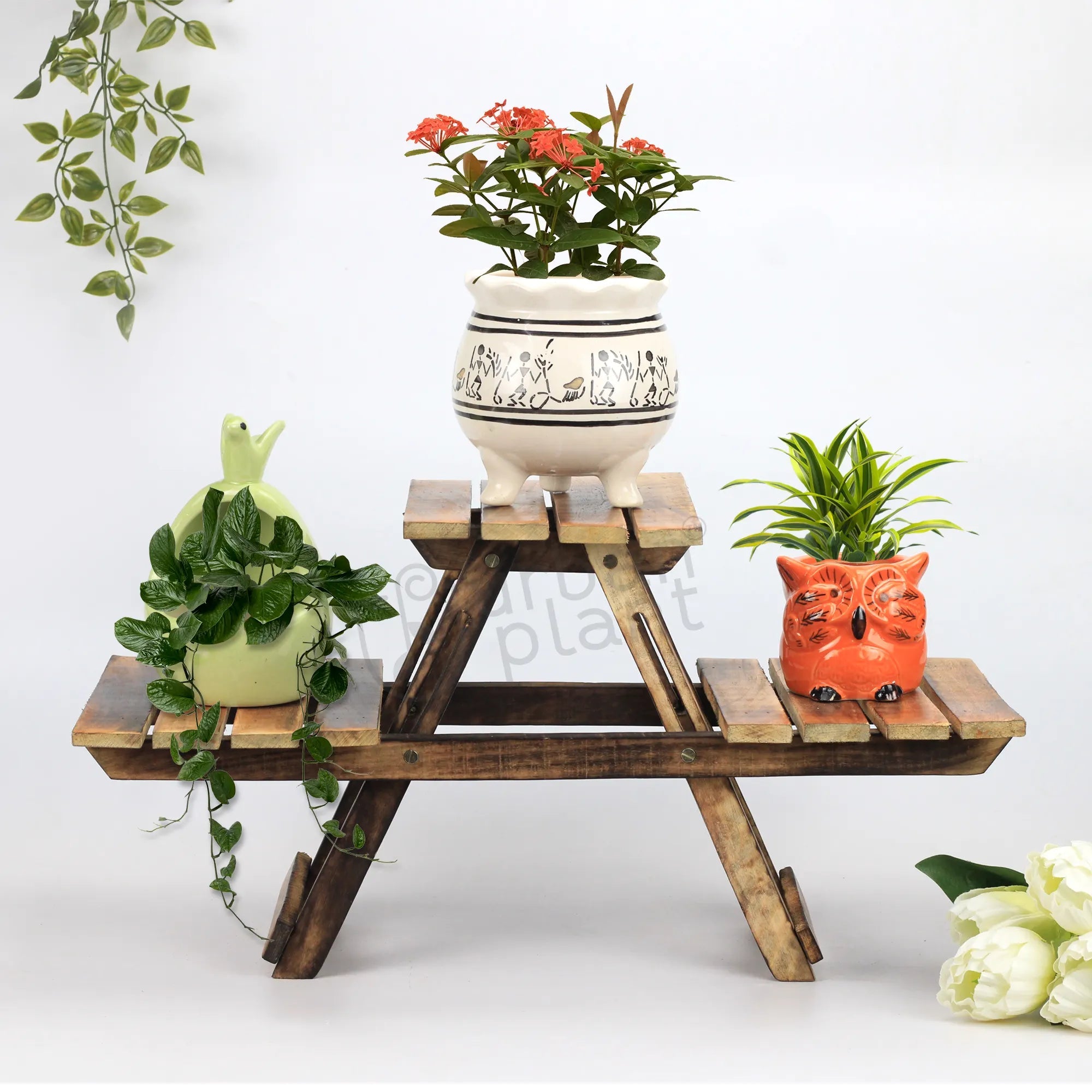 Woosty Wooden Planter Stand Pot Stand Urban Plant